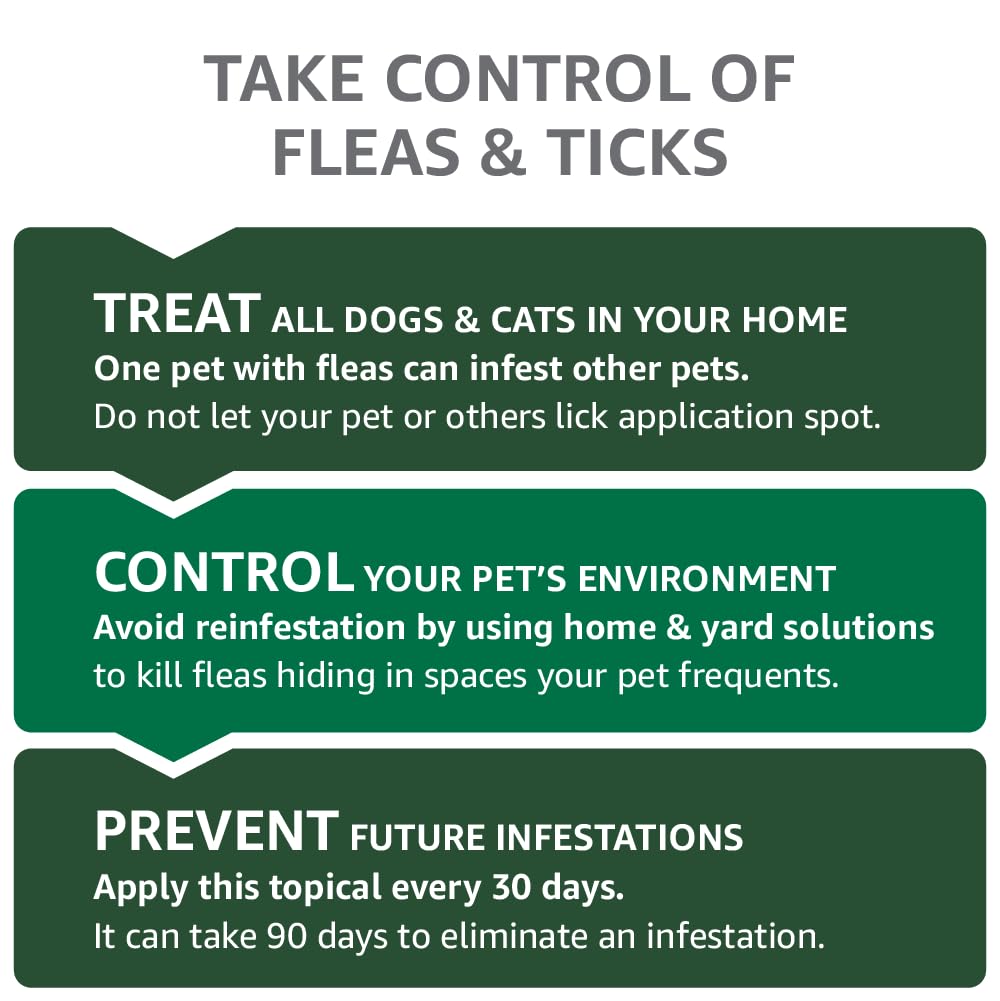 Amazon Basics Flea, Tick & Mosquito Topical Treatment for Small Dogs (4-10 pounds), 6 Count (Previously Solimo)