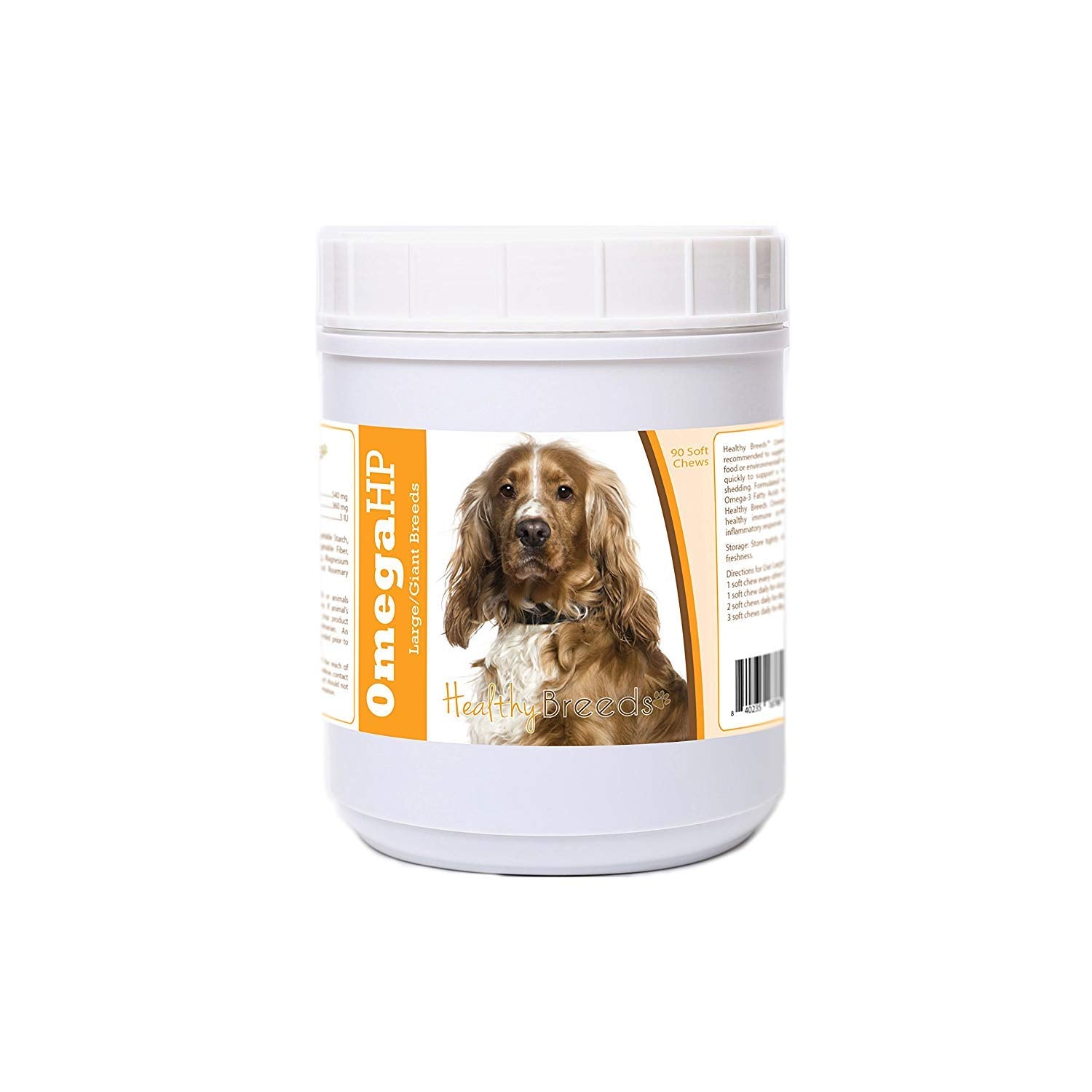 Healthy Breeds English Cocker Spaniel Omega HP Fatty Acid Skin and Coat Support Soft Chews 90 Count