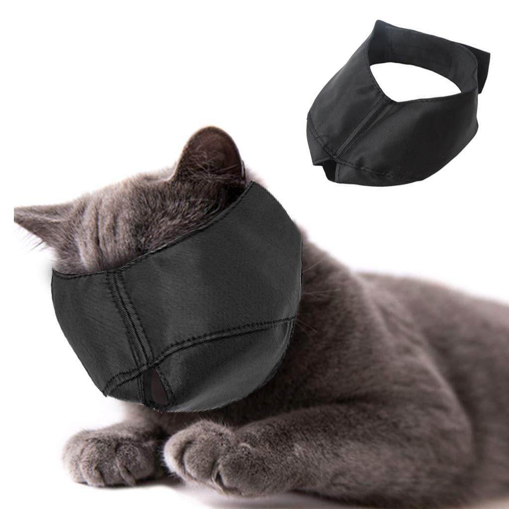 Beikal Muzzle for Cat Grooming, Nylon Cat Face Muzzles, Pet Groomer Helpers Tools, Preventing Scratches and Anti-Biting (L)