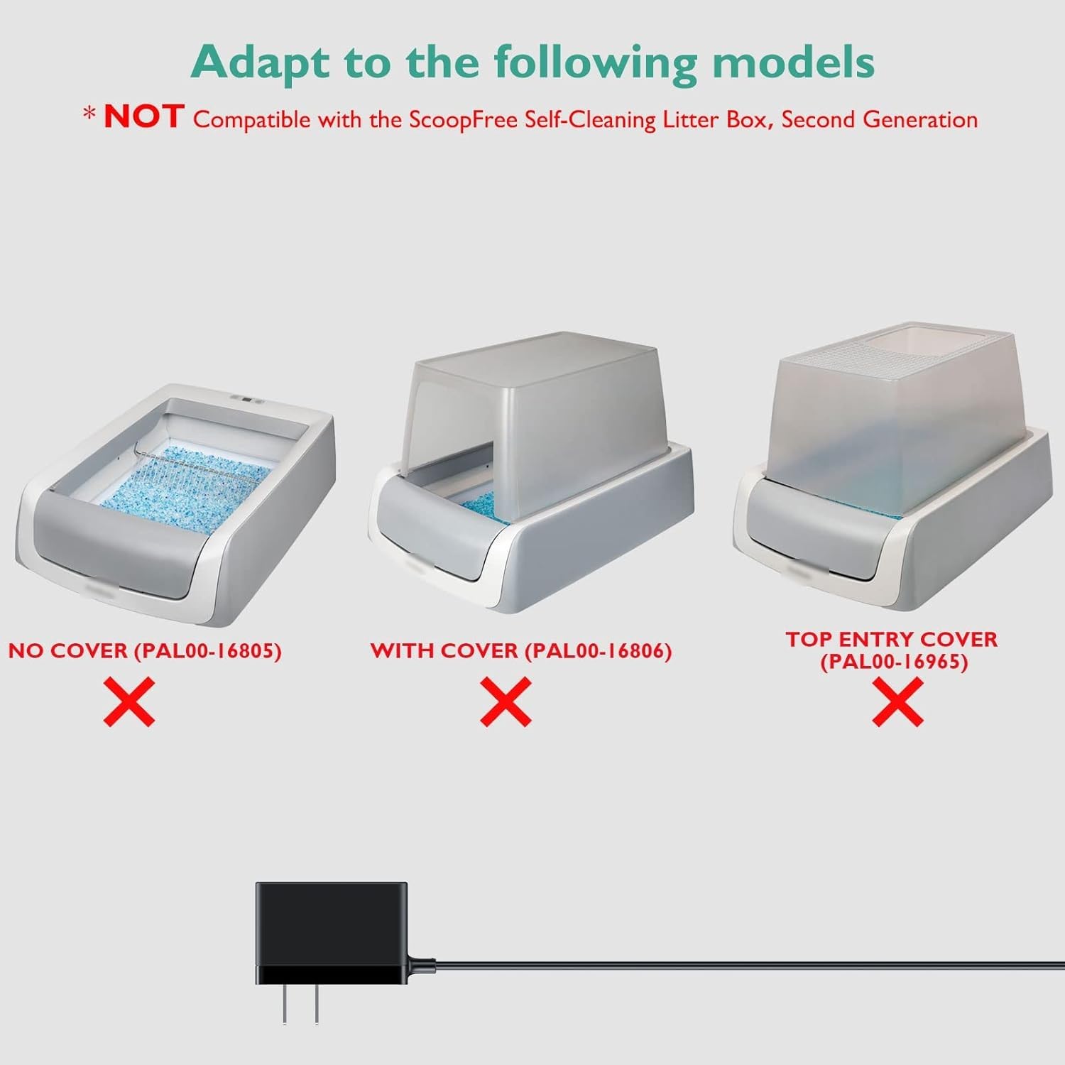 Lnauy Charger Compatible With Petsafe Scoopfree Litter Boxes, Power Cord For Scoopfree Rfa-516 / Pal00-14243 / Pal00-15342 / Pal00-14242 / Pal00-14243 Self-Cleaning Litter Boxes Supply Adapter
