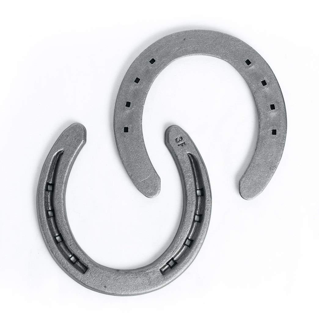 The Heritage Forge Steel Horseshoes Set For Horses, Crafts, Decorations And Backyard Games - Size 0 - R3-F - Sand Blasted 40 Sho