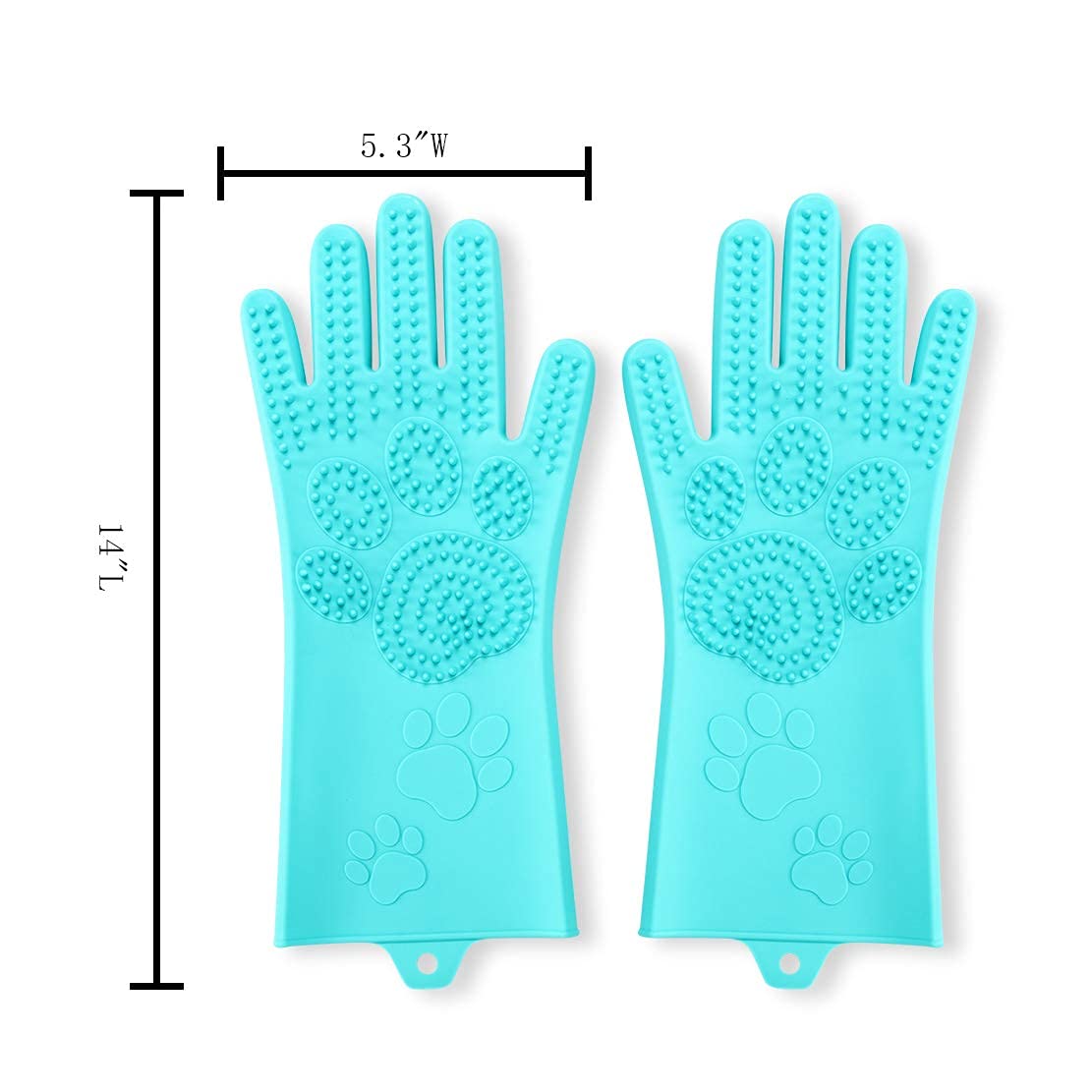 Srtood Pet Grooming Magic Gloves, Dog Cat Bathing Shampoo Brush, Silicone Hair Removal Gloves With Thick High Density Teeth For