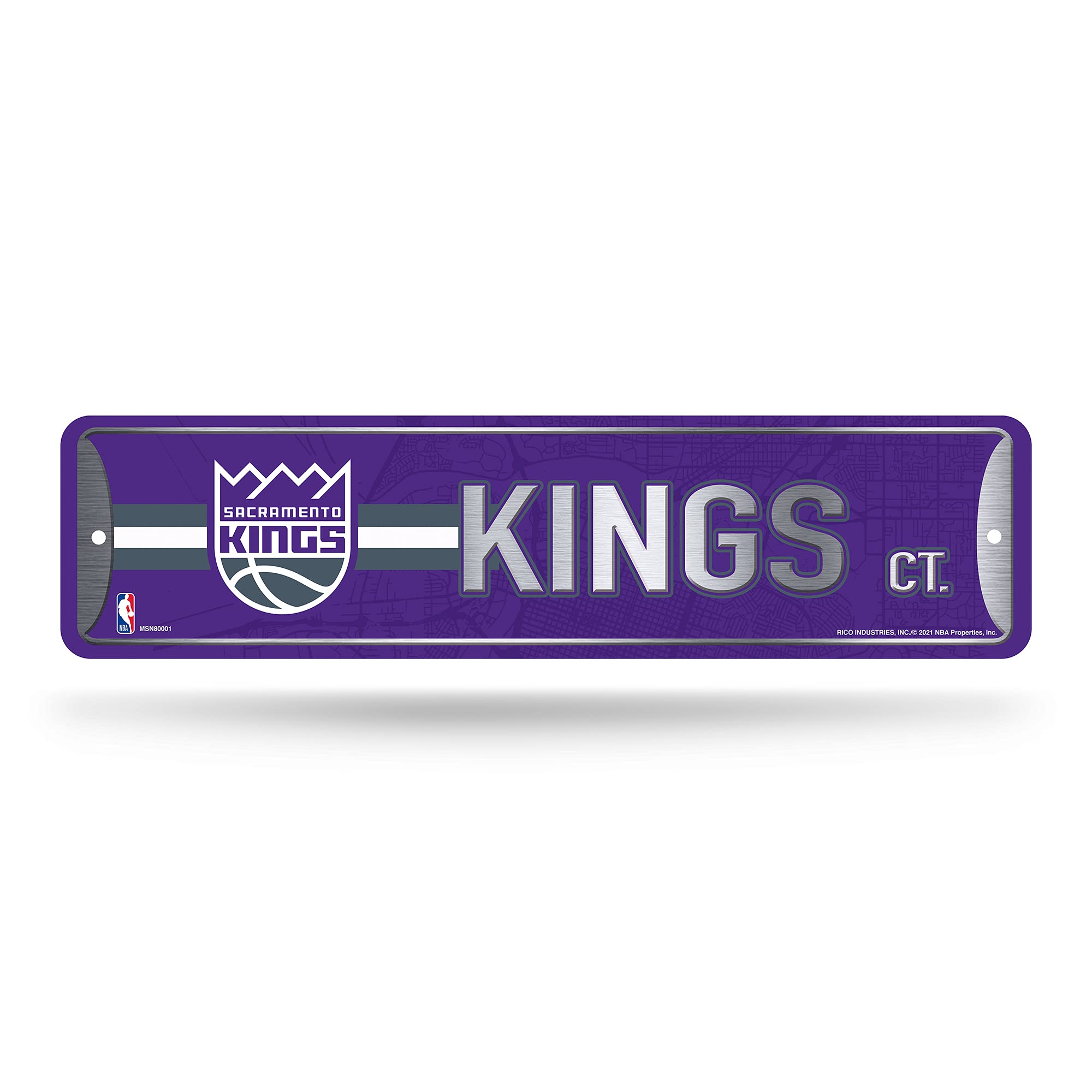 Rico Industries Nba Sacramento Kings Home Dacor Metal Street Sign (4 X 15) - Great For Home, Office, Bedroom,  Man Cave - Made