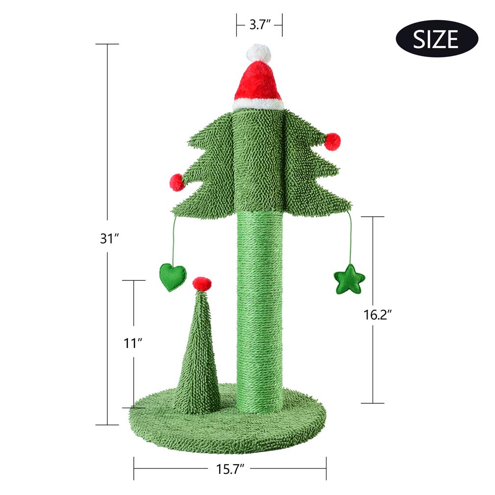 Boluo Cat Scratching Post Tall Ceder Christmas Cat Trees For Adult Large Cats Scratcher Cute Toy Kitten Kitty Sisal Scratch With