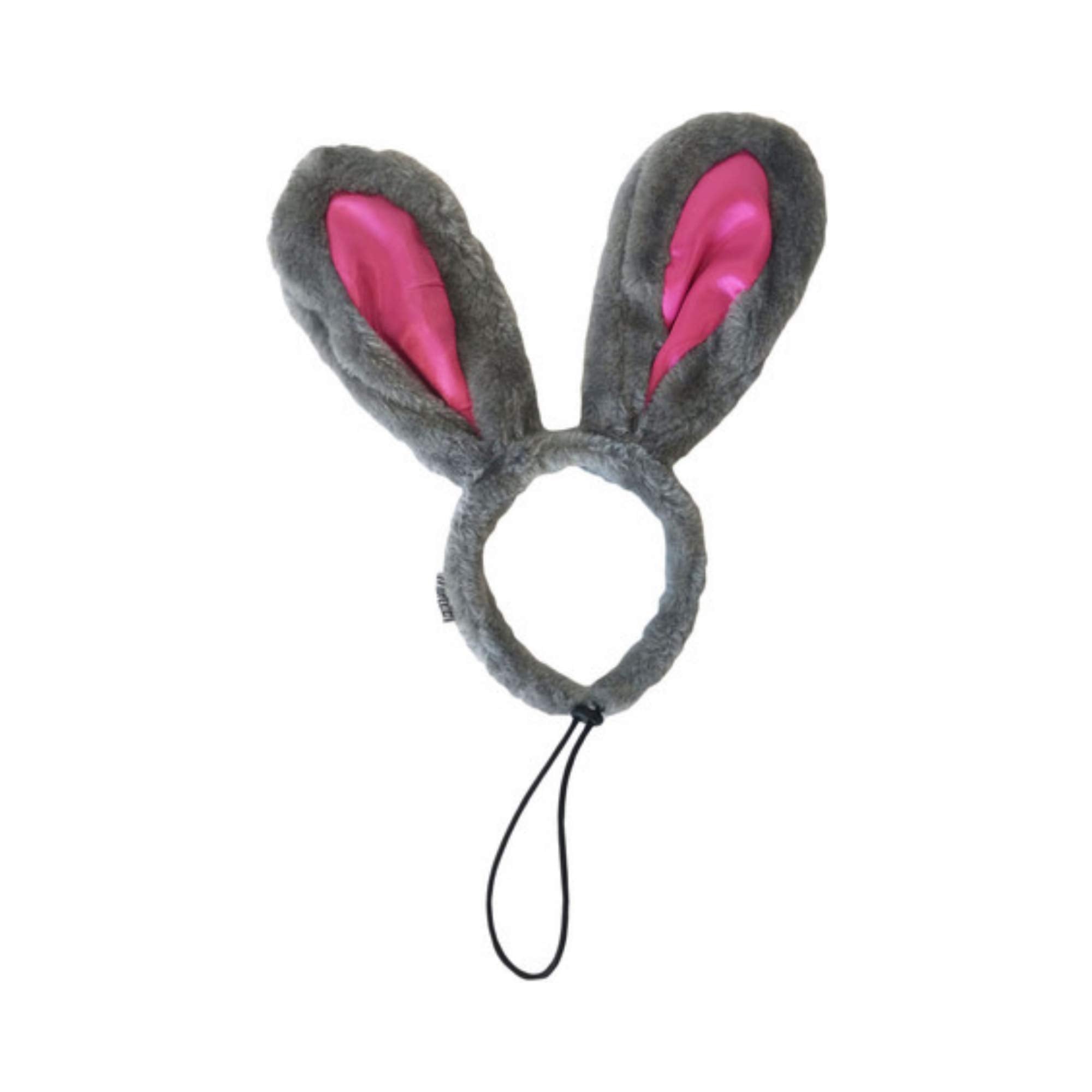 Midlee Easter Bunny Gray & Pink Rabbit Ears For Large Dogs Headband With Tail