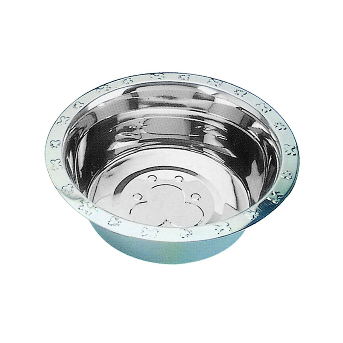 QT Dog - Embossed Rim Standard Stainless Steel Food Bowl - 3 Qt