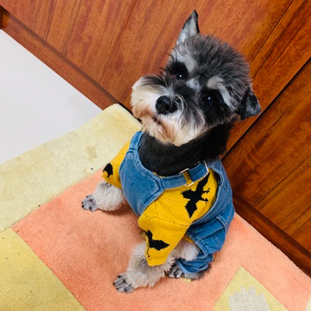 Muyaopet Dog Denim Jumpsuit Costumes Cat Pet Jean Overalls Clothes For Yorkie Bulldog (Xxl(Bust 20.4' Back 16.9'), Blue)