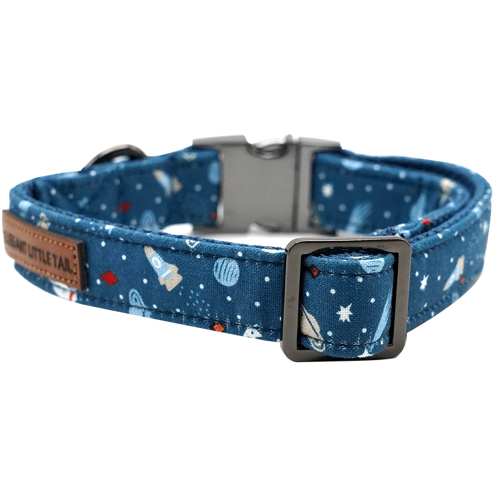 Elegant Little Tail Dog Collar, Blue Universe Pattern Pet Collar Durable Cute Dog Collars Male Pet Gift Adjustable Dog Collar Fo