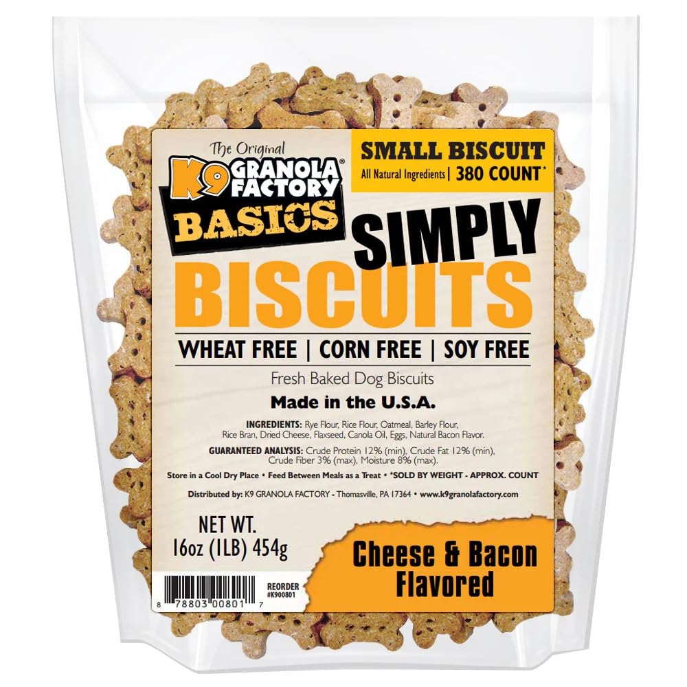 K9 Granola Factory Simply Biscuits with Cheese and Bacon, Small, 16 oz