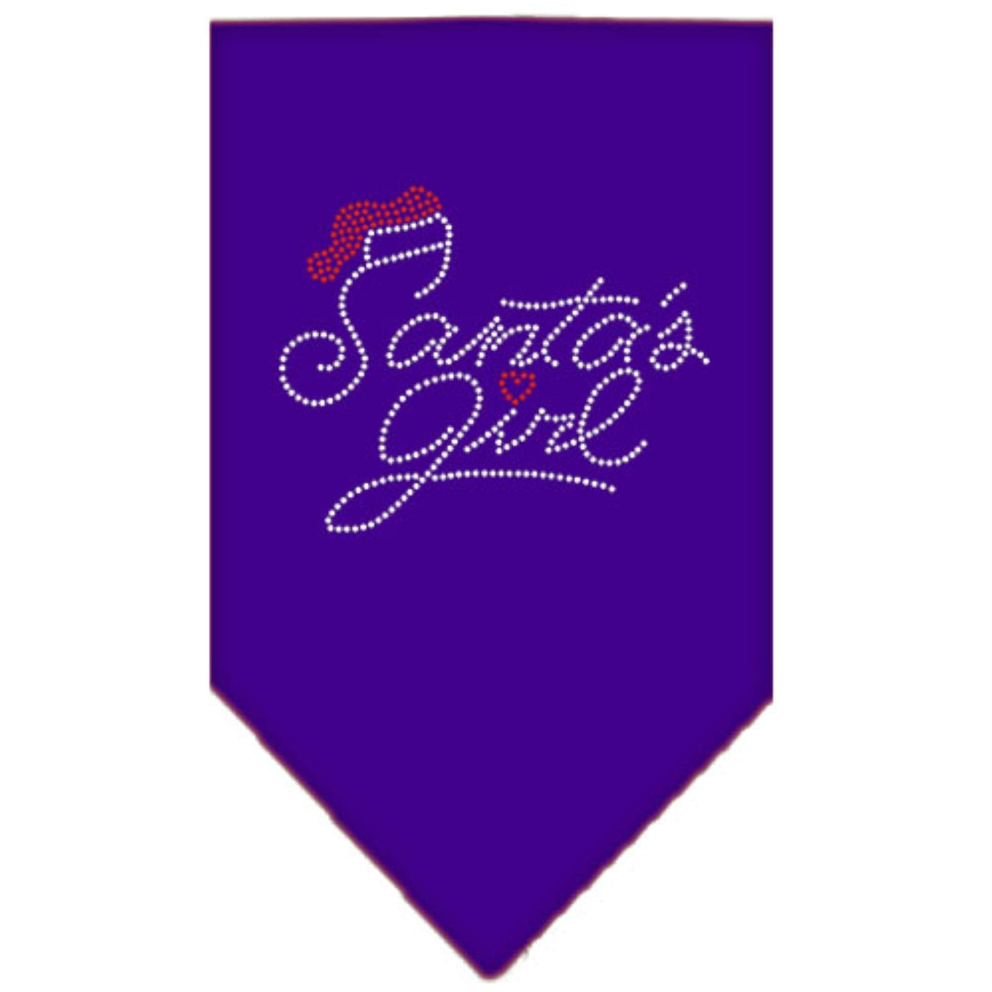 Santas Girl Rhinestone Bandana Purple Small