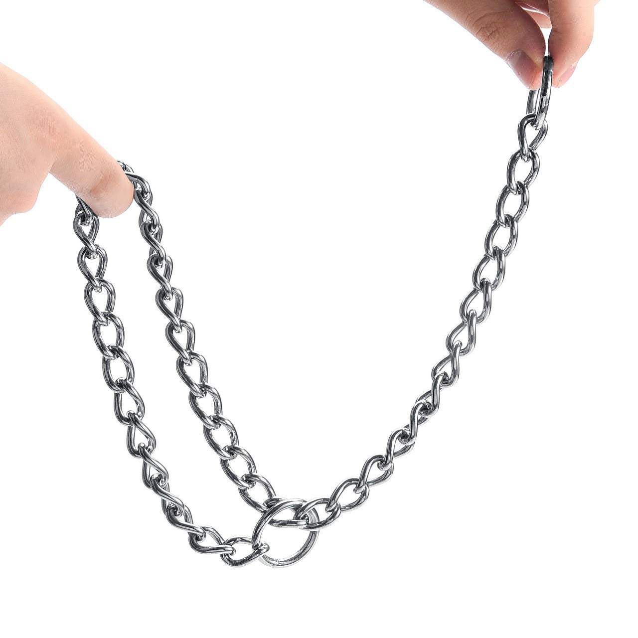 Mogoko Stainless Steel Dog Choke Chain Collar, Puppy Metal P Chain Slip Collar Pet Training Walking Choker(3.5Mm;22.0 Inch)