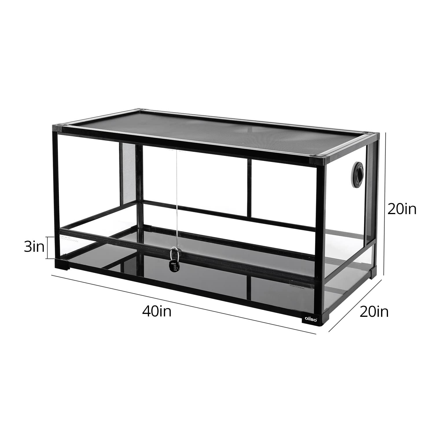 Oiibo 70 Gallon Reptile Large Terrarium Full Vision Glass Tank,Bearded Dragon Cage Double Hinge Door With Screen Ventilation Lar