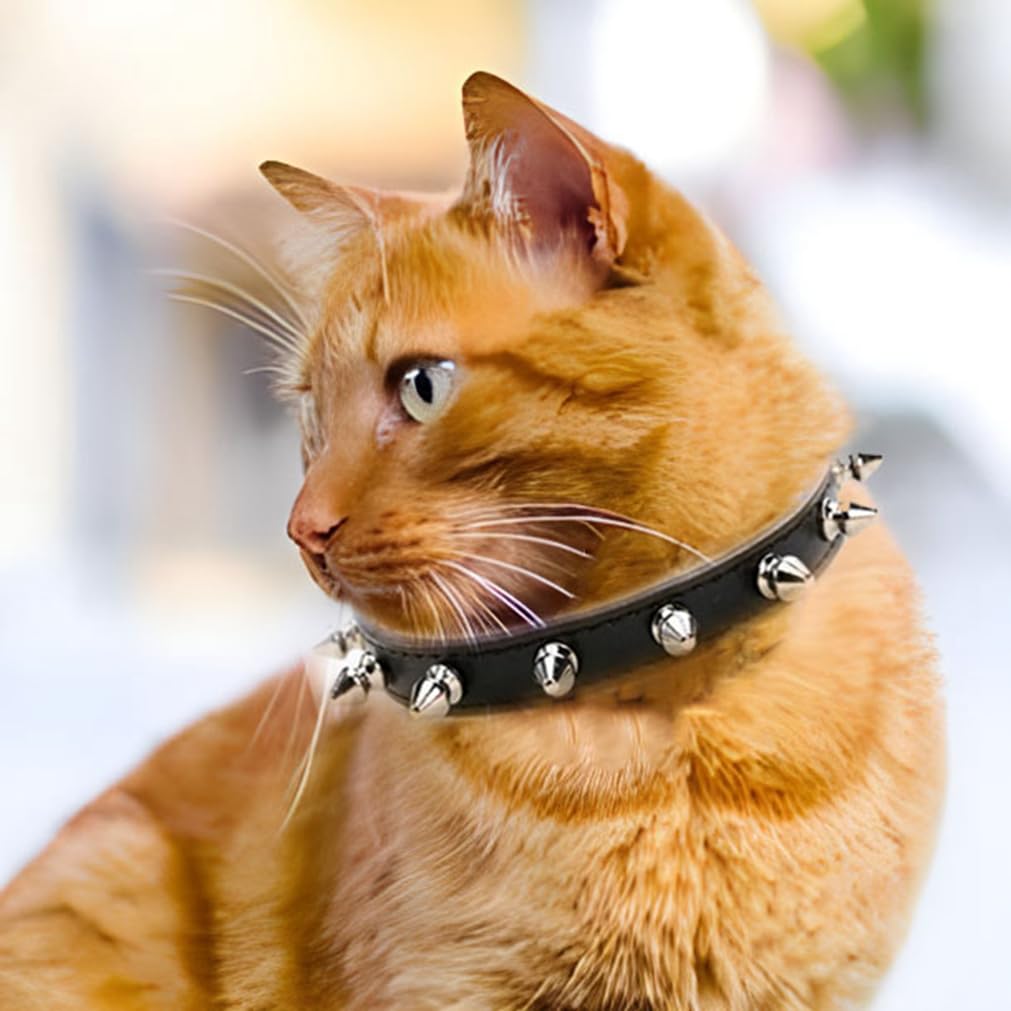 Spiked Dog Collar,Spiky Studded Stud Rivet Pu Leather Mushroom Puppy Cat Collars Adjustable For Xsmall Small Medium Breed Boys,B