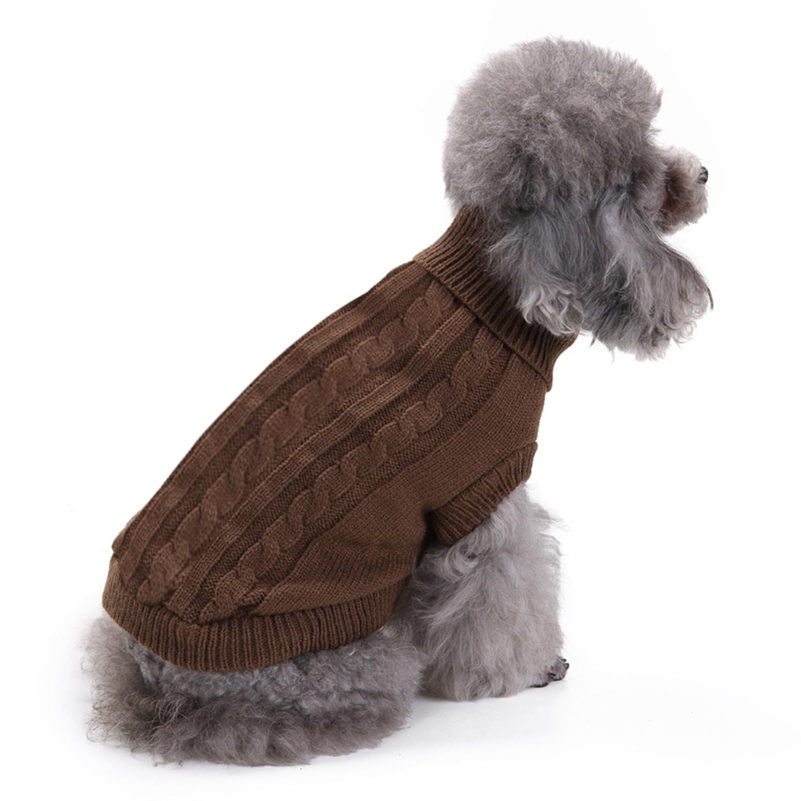 Chborchicen Small Dog Sweaters Knitted Pet Cat Sweater Warm Dog Sweatshirt Dog Winter Clothes Kitten Puppy Sweater (Xx-Small, Br