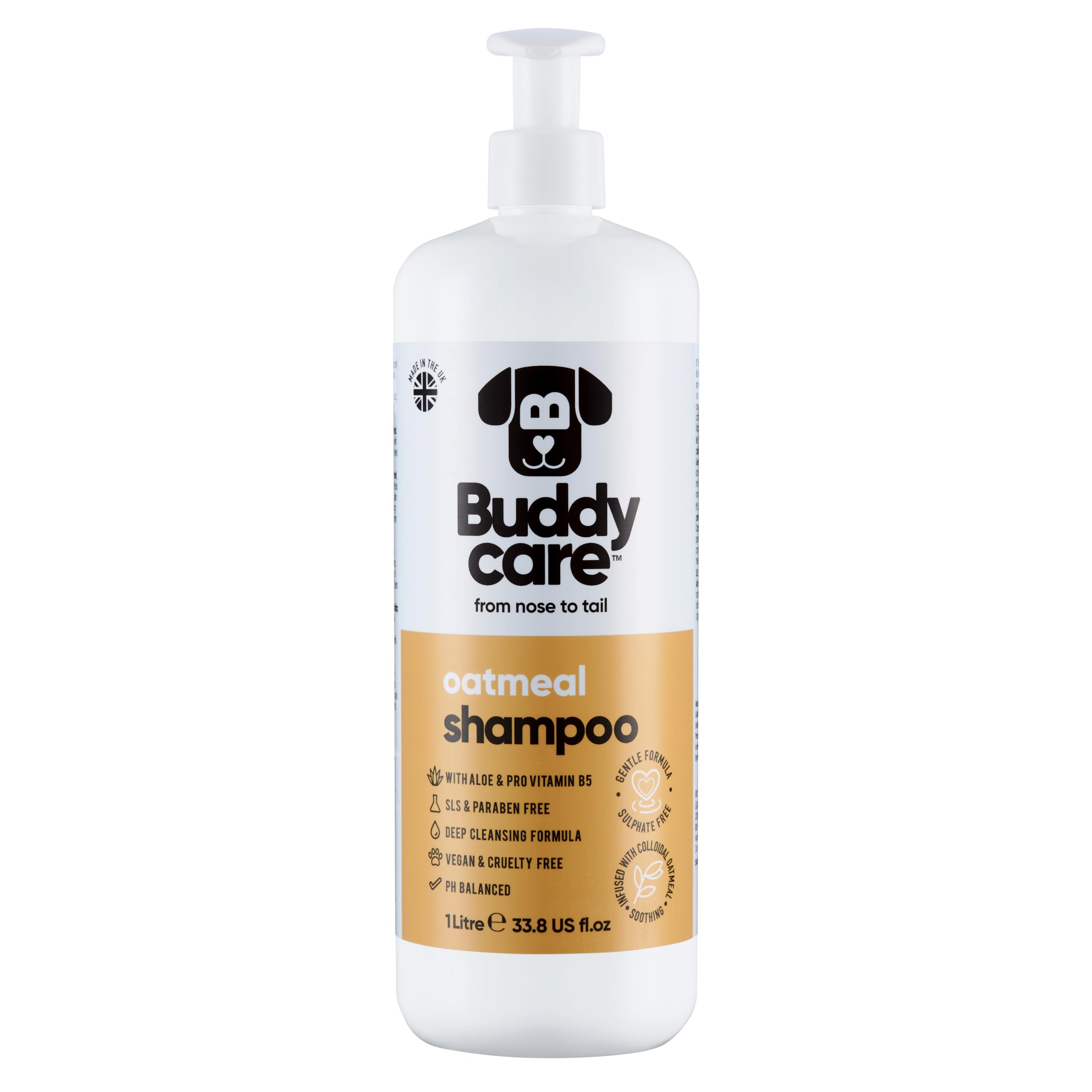 Oatmeal Dog Shampoo By Buddycare | Shampoo For Dogs With Irritated Skin | Relieving And Rehydrating | With Aloe Vera And Pro Vit