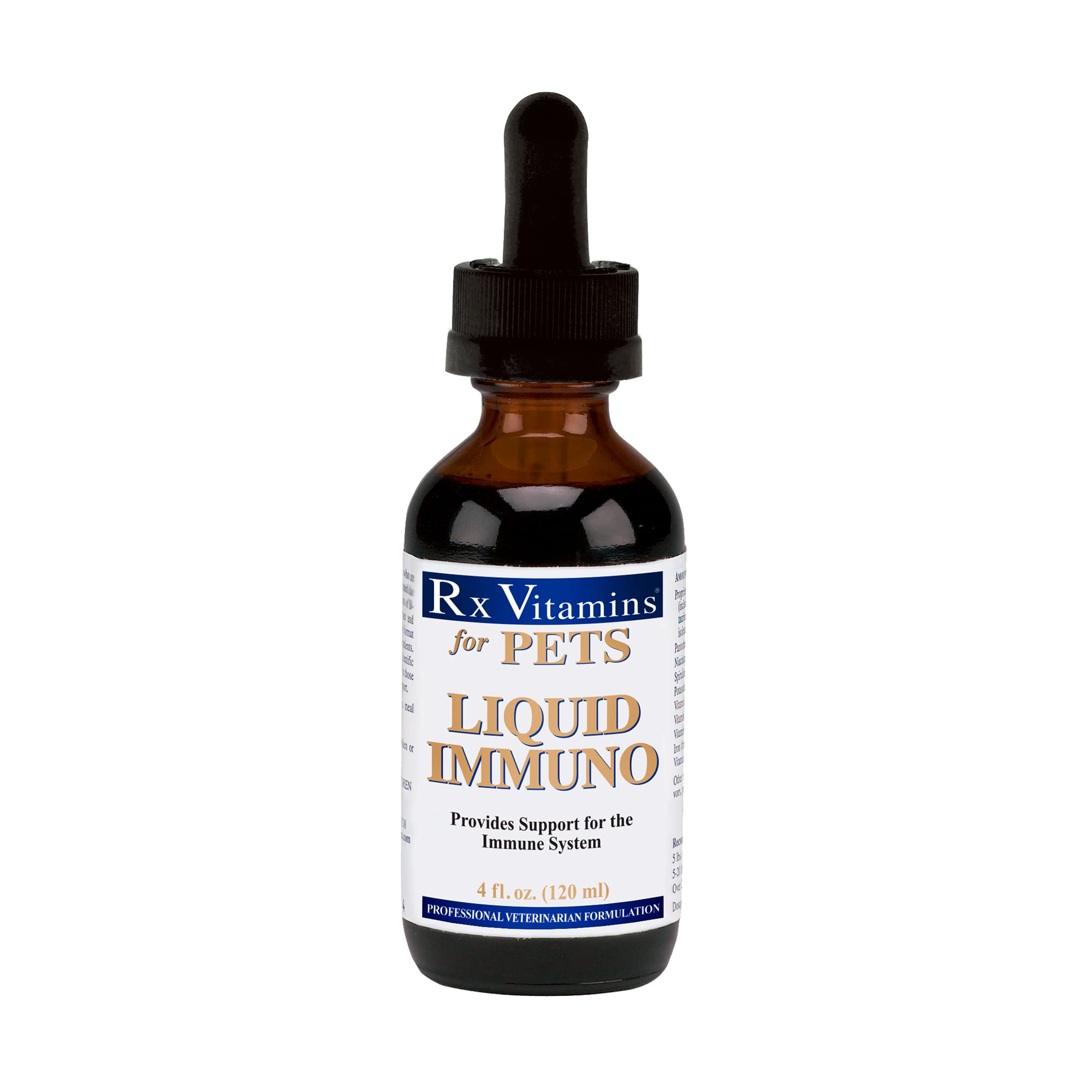 Rx Vitamins Liquid Immuno Dog and Cat Immune Support - L-Lysine for Cats - Reishi Mushroom Supplement for Dogs - Feline & Canine