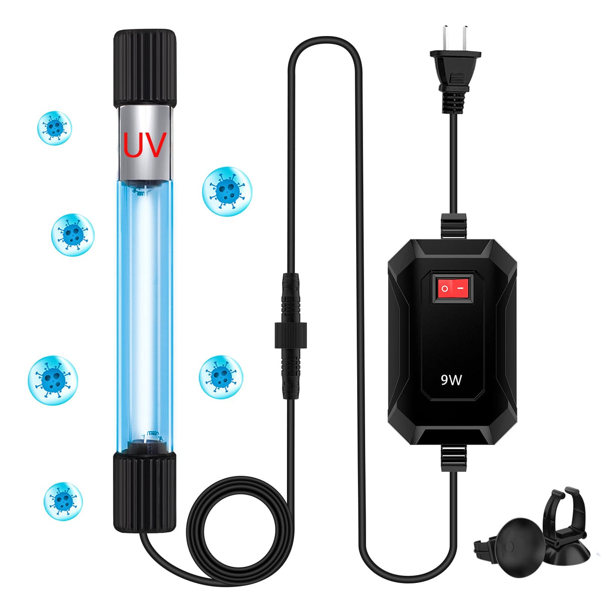 Taishan Aquarium Clean Light - 3W To 13W Algae Removal With Timer, Waterproof For Fish Tank, Pond, Swimming Pool