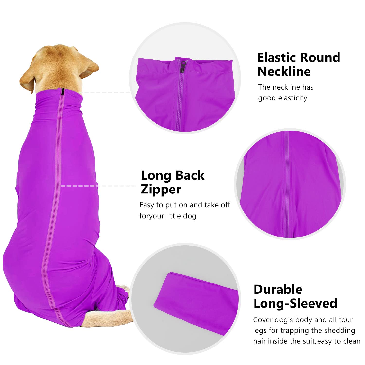 Etdane Dog Onesie After Surgery Pet Surgical Recovery Suit Anti Shedding Bodysuit for Female Male Dog Long Sleeve Claming Pajama
