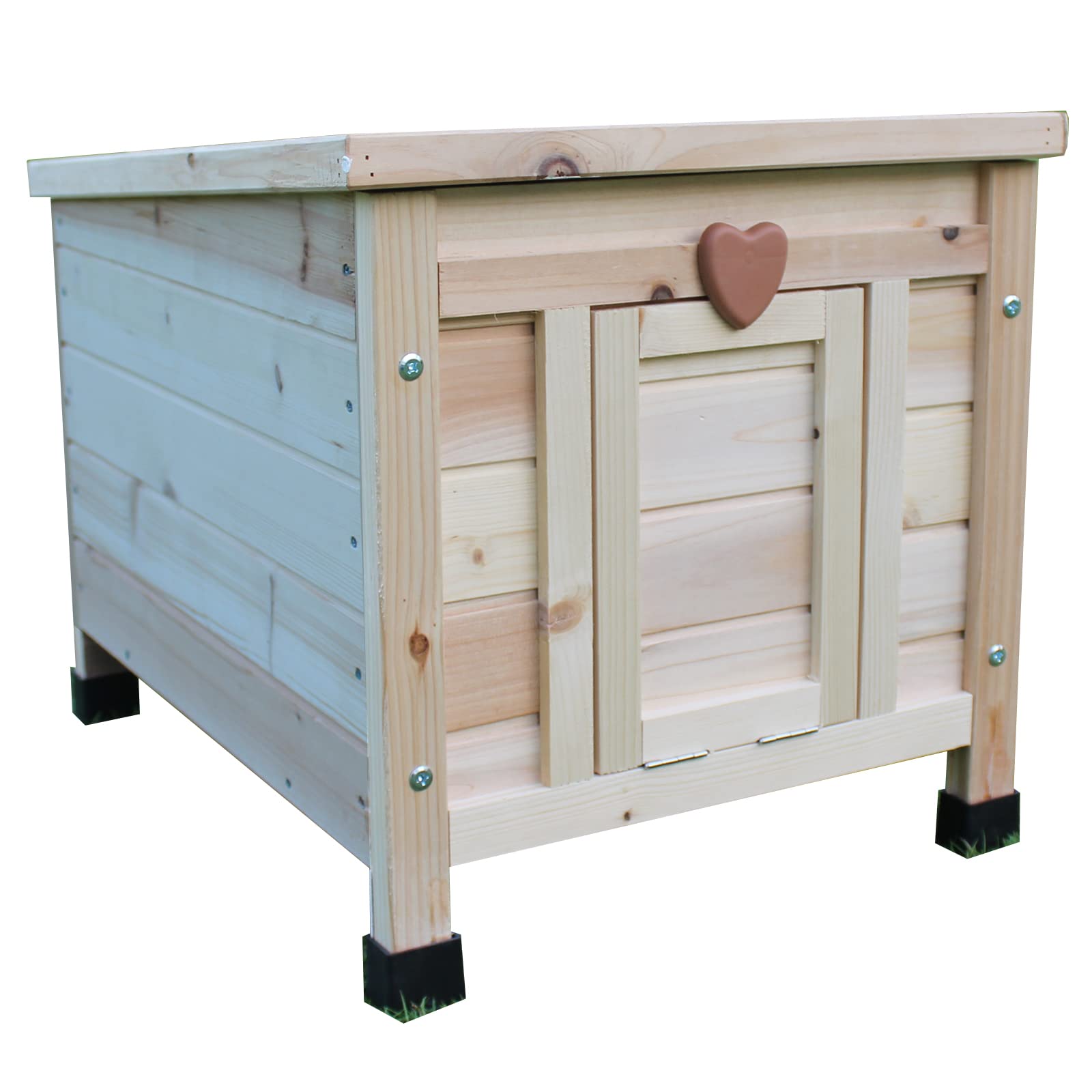 Rockever Cat House Outside, Feral Cat House Outdoor Weatherproof Rabbit Hutch Small, Wooden Small Pet House And Habitats -Wine Red