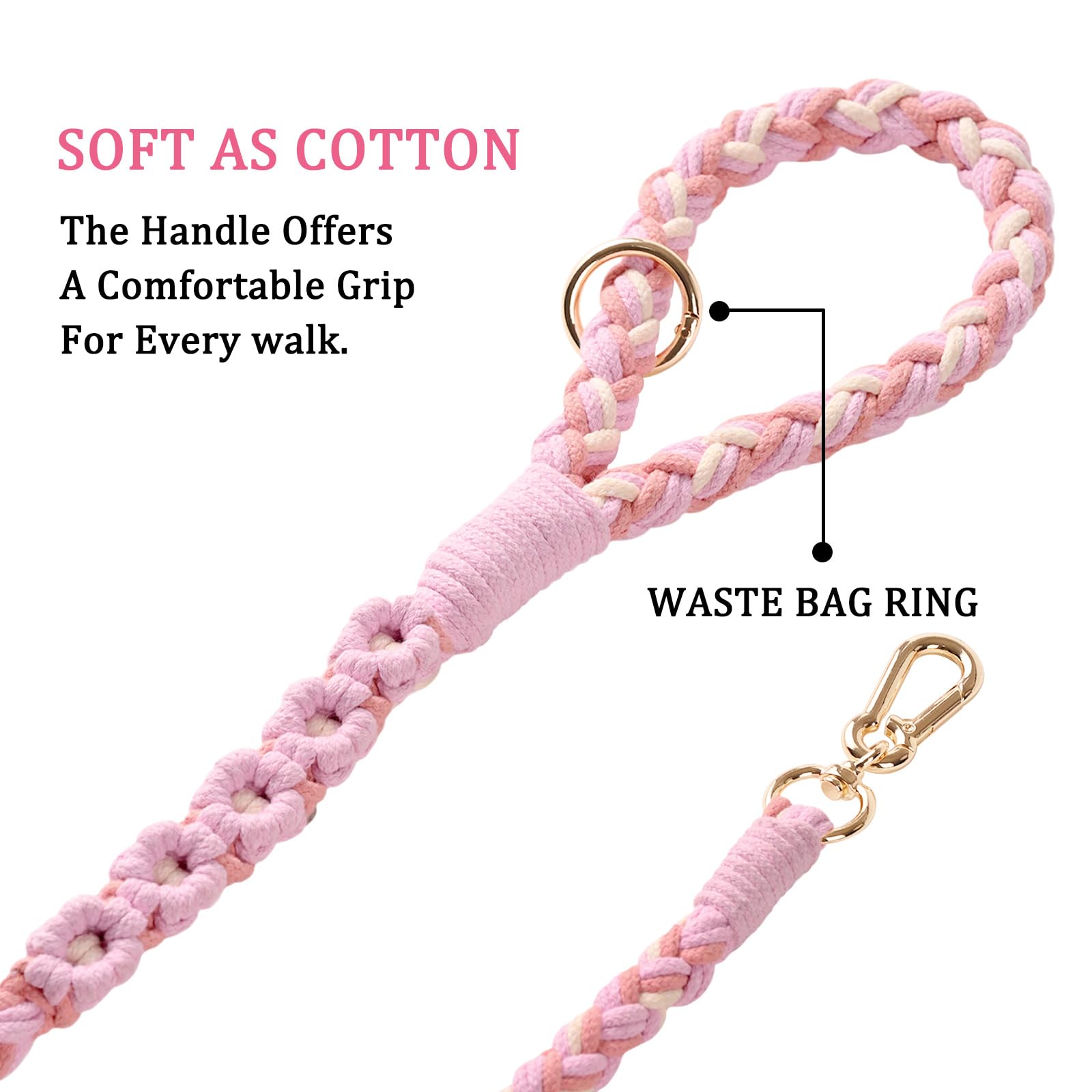 Dual Dog Leash,Double Dog 360 Swivel No Tangle Walking Leash,Comfortable Shock Absorbing Reflective Bungee For Two Dogs(Pink)