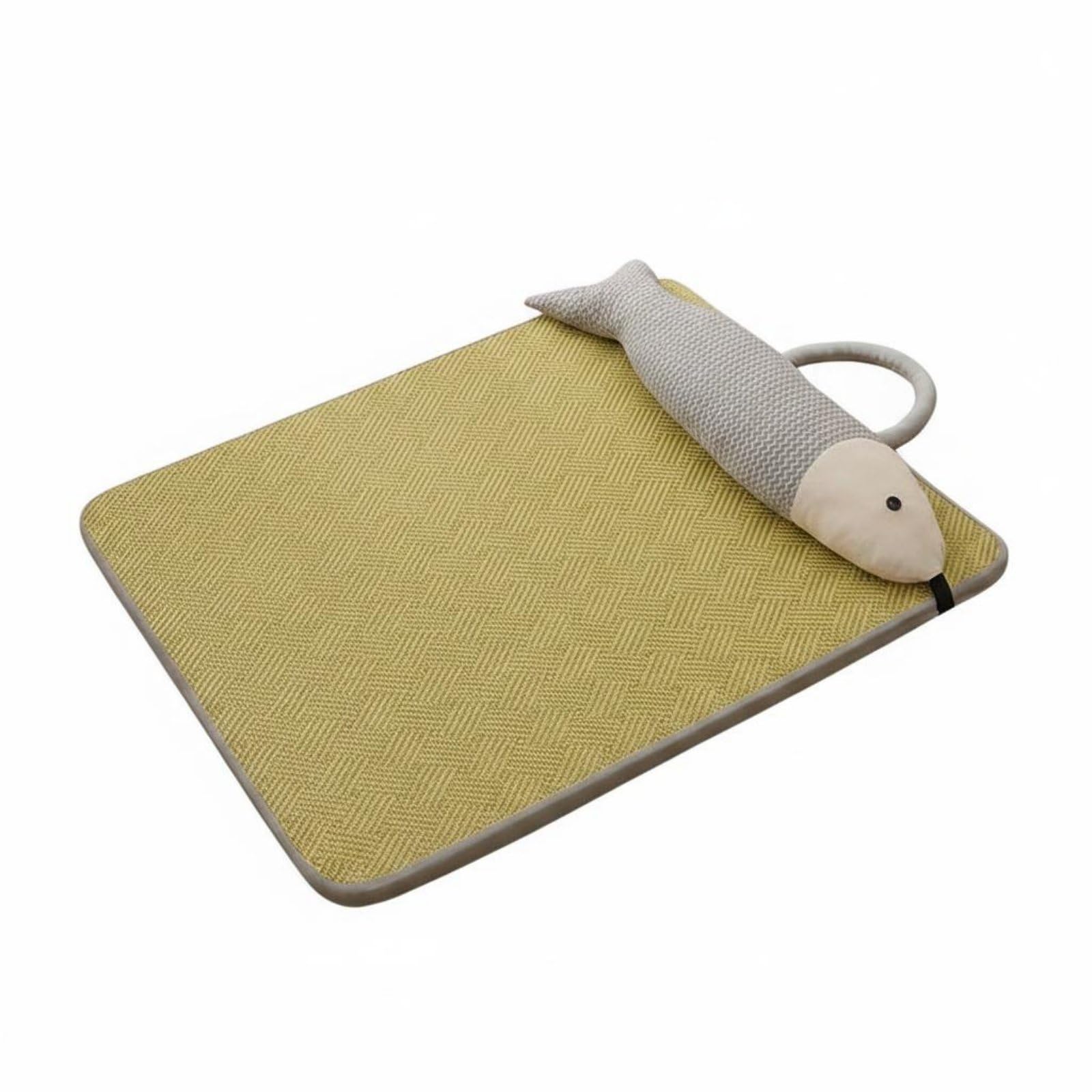 Merishopp Ice Silk Pet Mat Breathable Dog Cooling Mat Removable Washable Pet Cooling Pad for Summer, Hot Weather, M 50x40cm, Fis