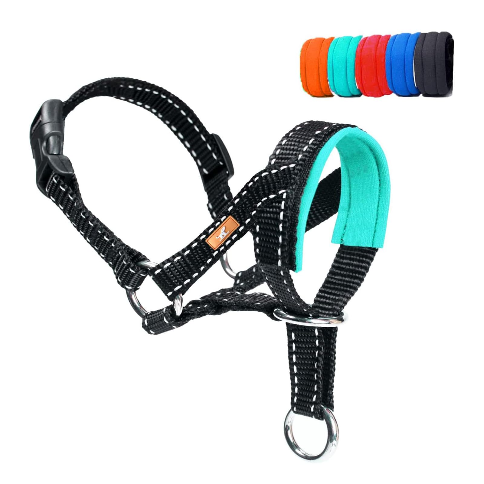 Dog Head Collar With Reflective Fabric, Adjustable Dog Head Harness To Prevent Pulling For Small Medium And Large Dogs(M, Green)