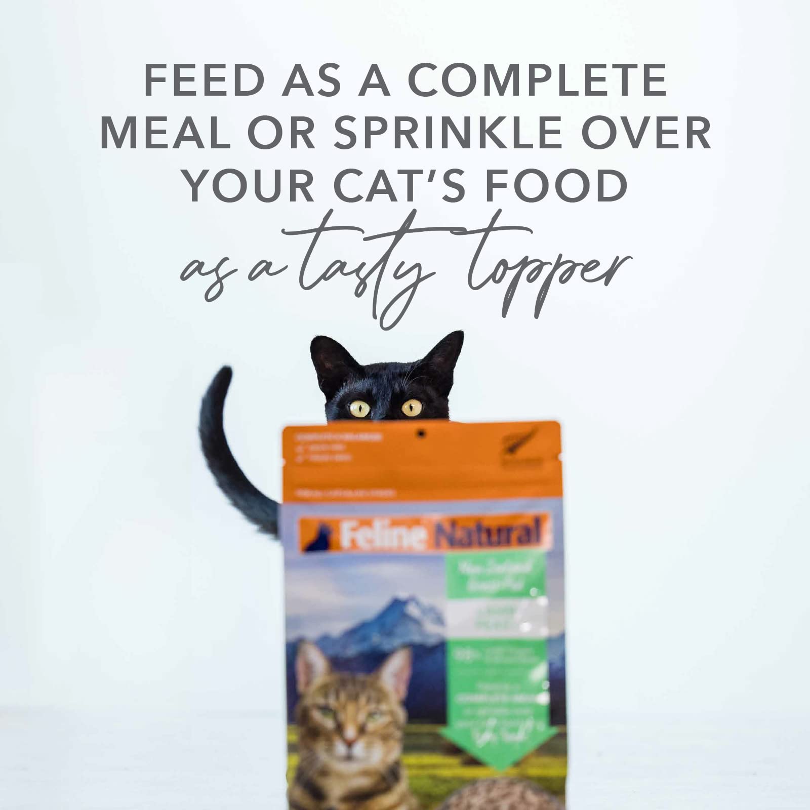 Feline Natural High Protein Dry Cat Food, Freeze-Dried Diet with 98% Meat, Organs & Seafood, No Peas, Grains, or Artificial Addi
