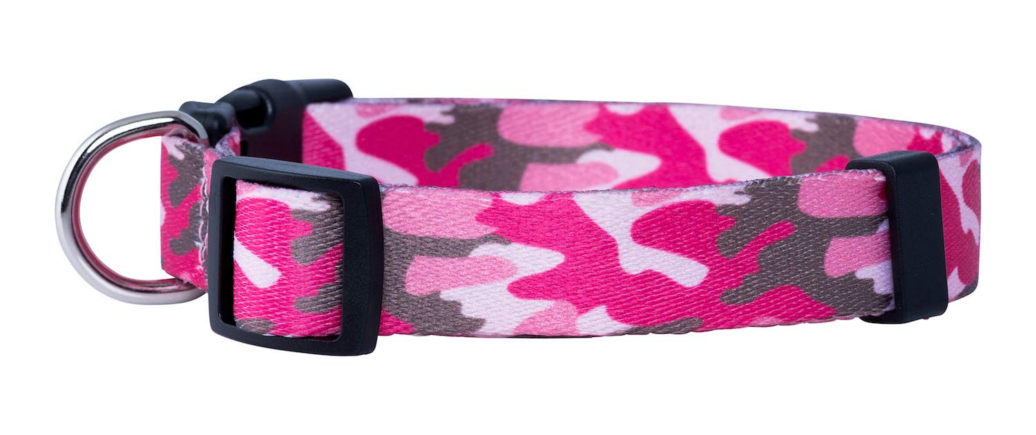 Native Pup Pink Camo Dog Collar - Tactical Military Camouflage For Girl Dogs For Female Puppy- Durable Nylon- Unique Girly Urban Design- Adjustable To Fit Small Large Breed (Medium, Pink)
