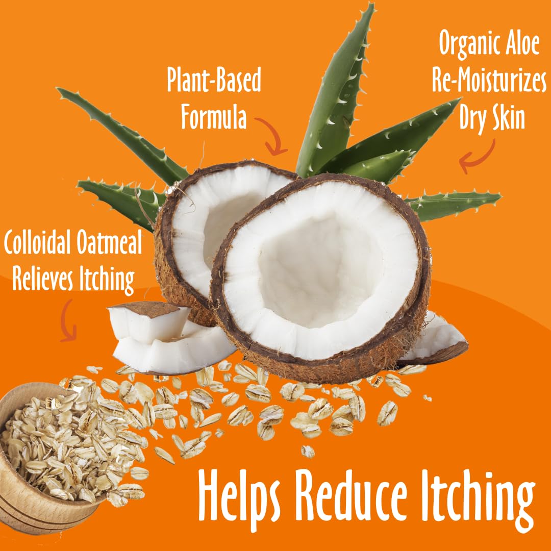 Earthbath Oatmeal & Aloe Dog Shampoo - Oatmeal Shampoo For Dogs, Dry Itchy Skin Relief, Hypoallergenic Anti Itch Puppy Shampoo For Sensitive Skin, Tear Free Pet Wash - Vanilla & Almond, 16 Oz (2 Pack)