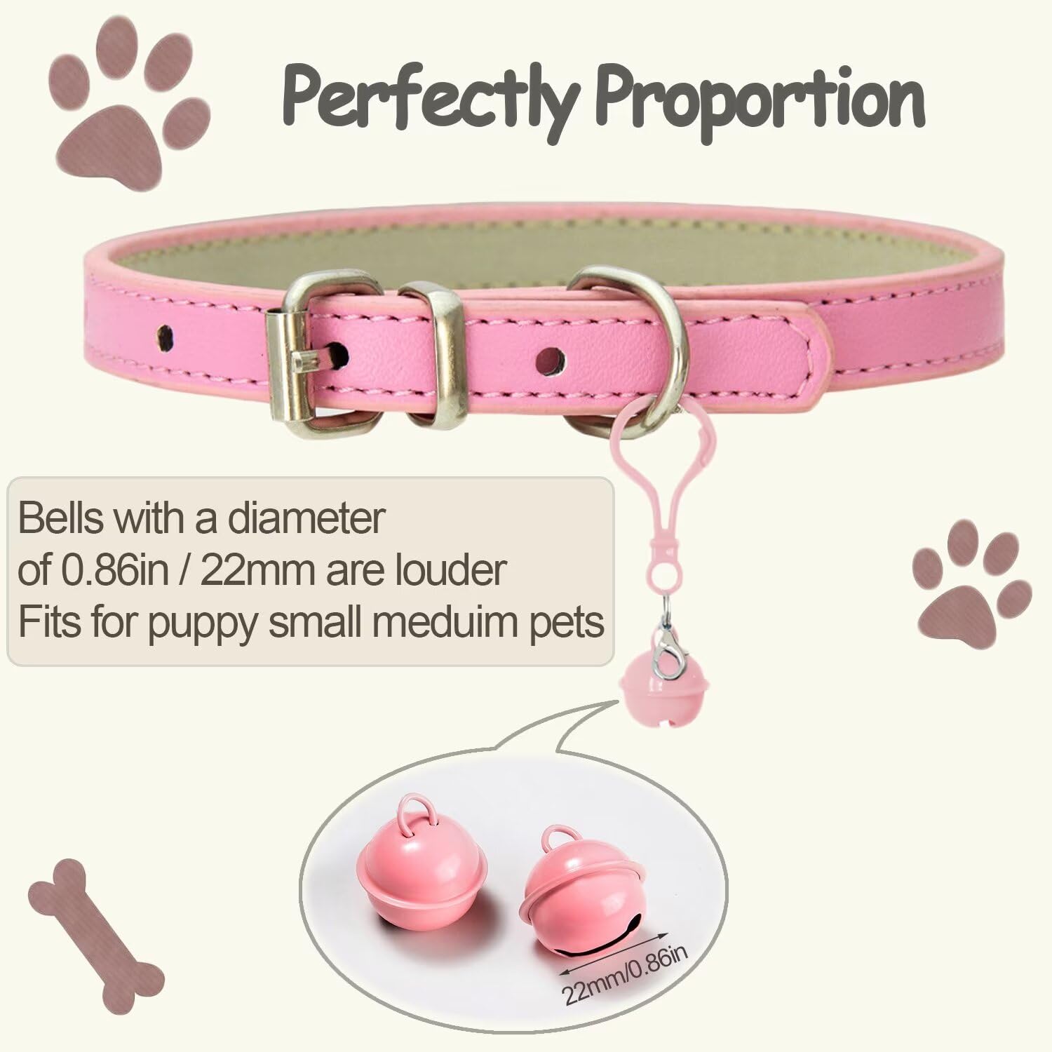 Aoche Pet Bells - 6Pcs Dog & Cat Bells For Collars, Multi-Color Dog Collar Charms