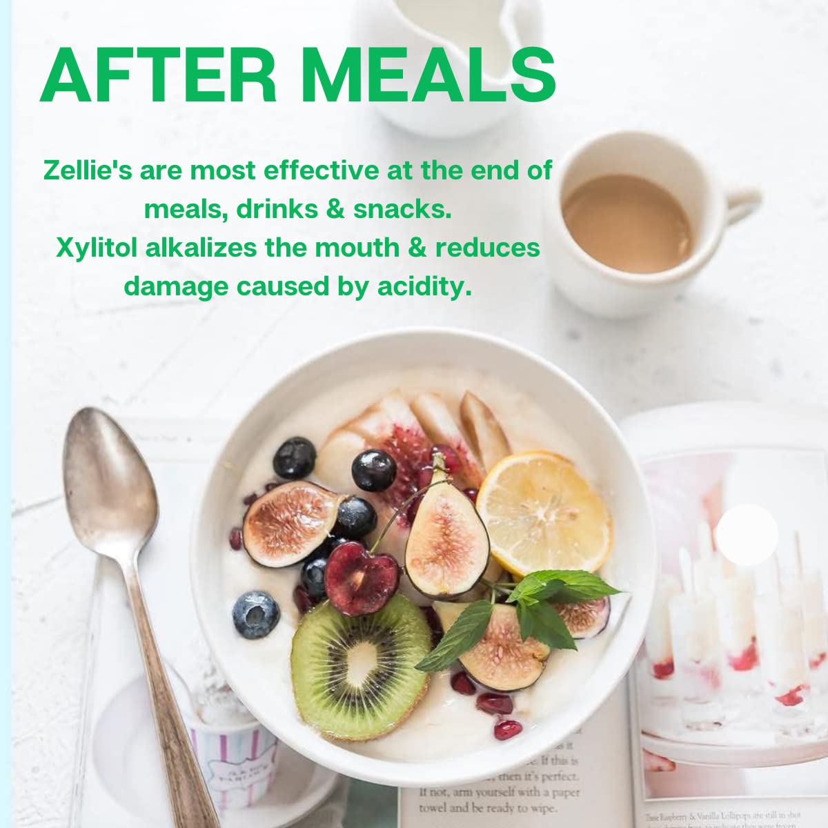 Zellies 100% Xylitol Sugar Free Spearmint Chewing Gum - 240 Count Pack
