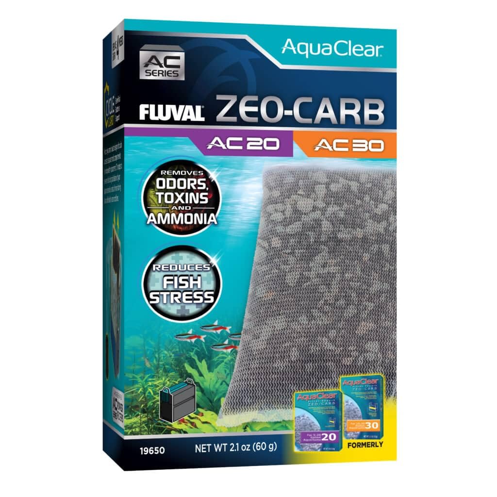 Fluval - Zeo-Carb for AC20/AC30 Power Filter, 2.1 oz / 60 g - Promotes Clear Water, Improves Fish Health, for Use in Freshwater 