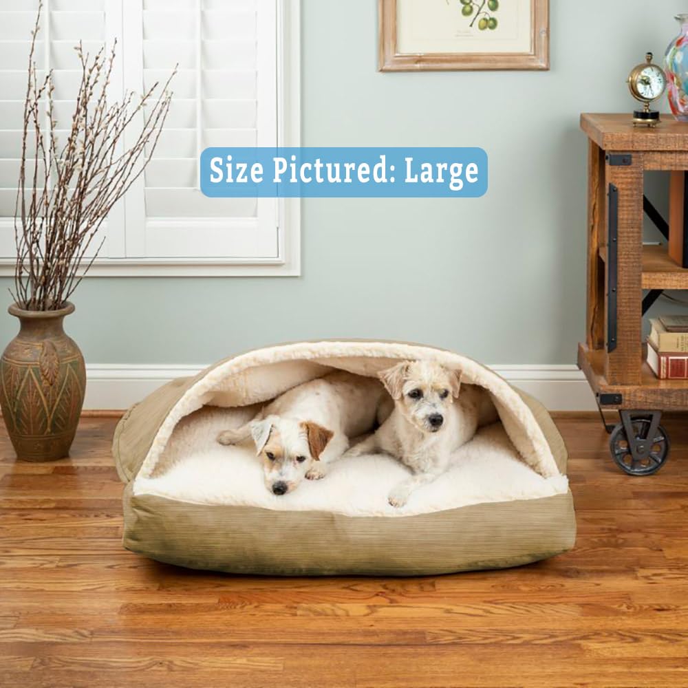 Snoozer Pet Products Rectangle Cozy Cave Dog Bed, Medium, Khaki