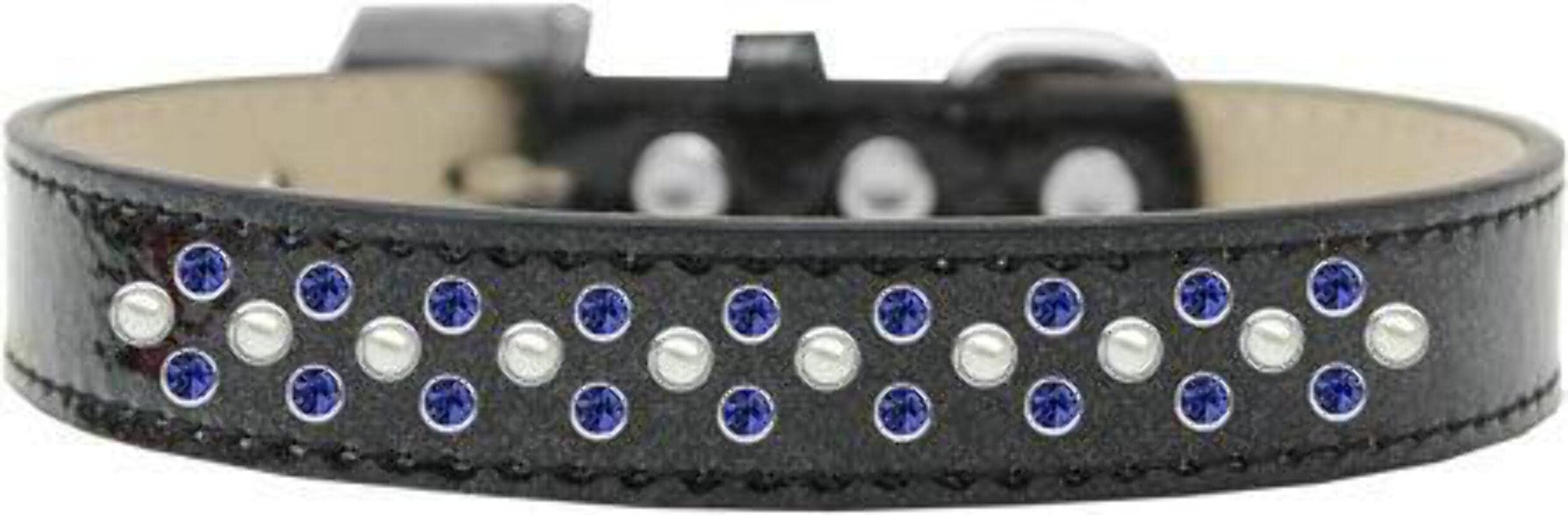 Mirage Pet Products Sprinkles Ice Cream Dog Collar with Pearl and Blue Crystals, Size 20, Blue
