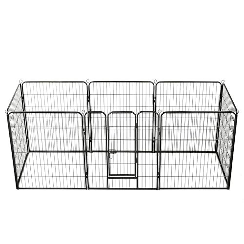Vidaxl Dog Playpen 8 Panels Steel 31.5''X39.4'' Black