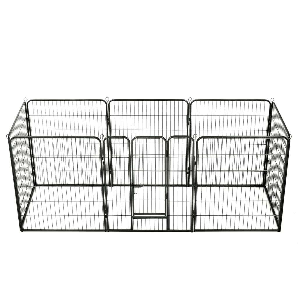 Vidaxl Dog Playpen 8 Panels Steel 31.5''X39.4'' Black