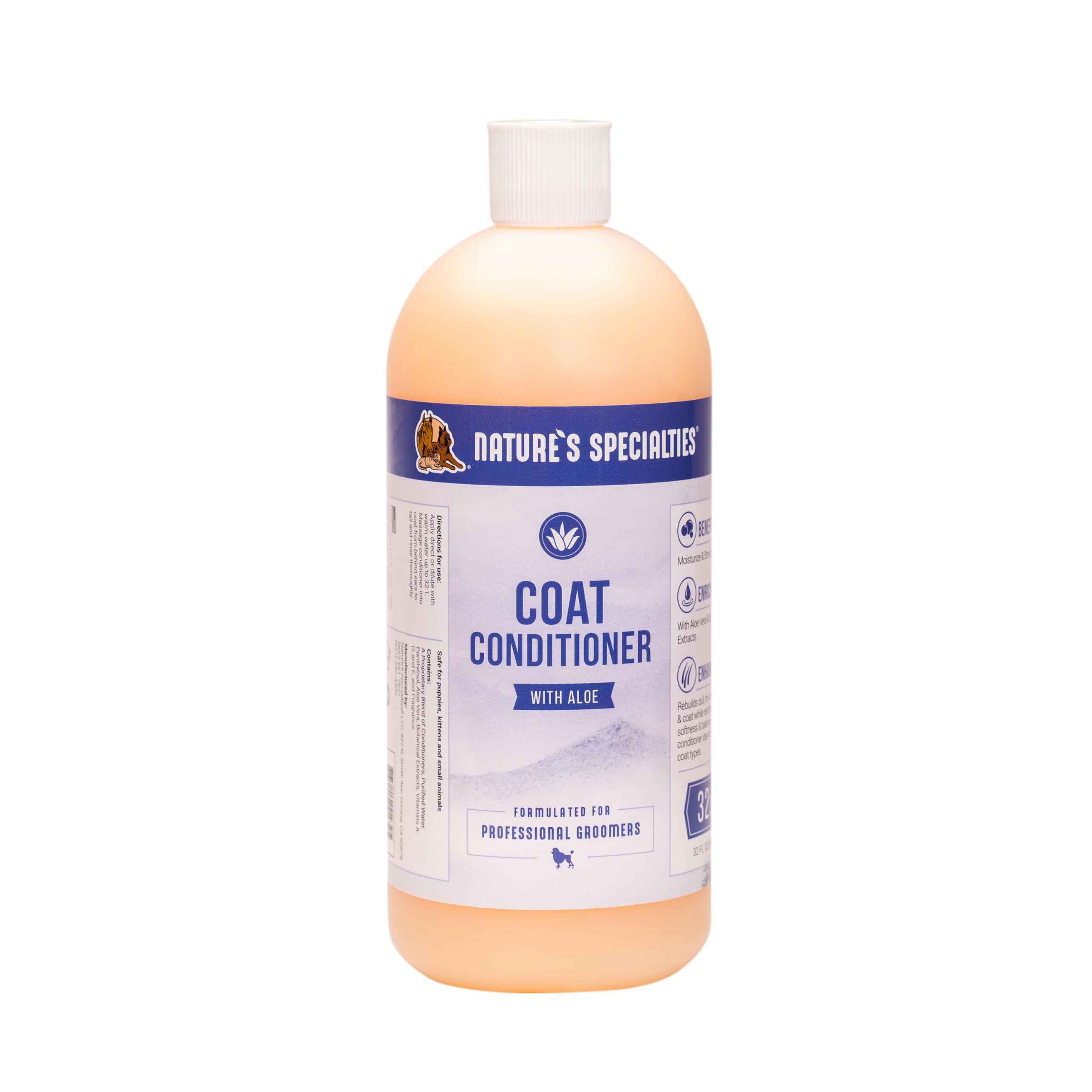 Nature's Specialties Dog Coat Conditioner with Aloe for Pets, Natural Choice for Professional Groomers, Strengthen and Revitaliz