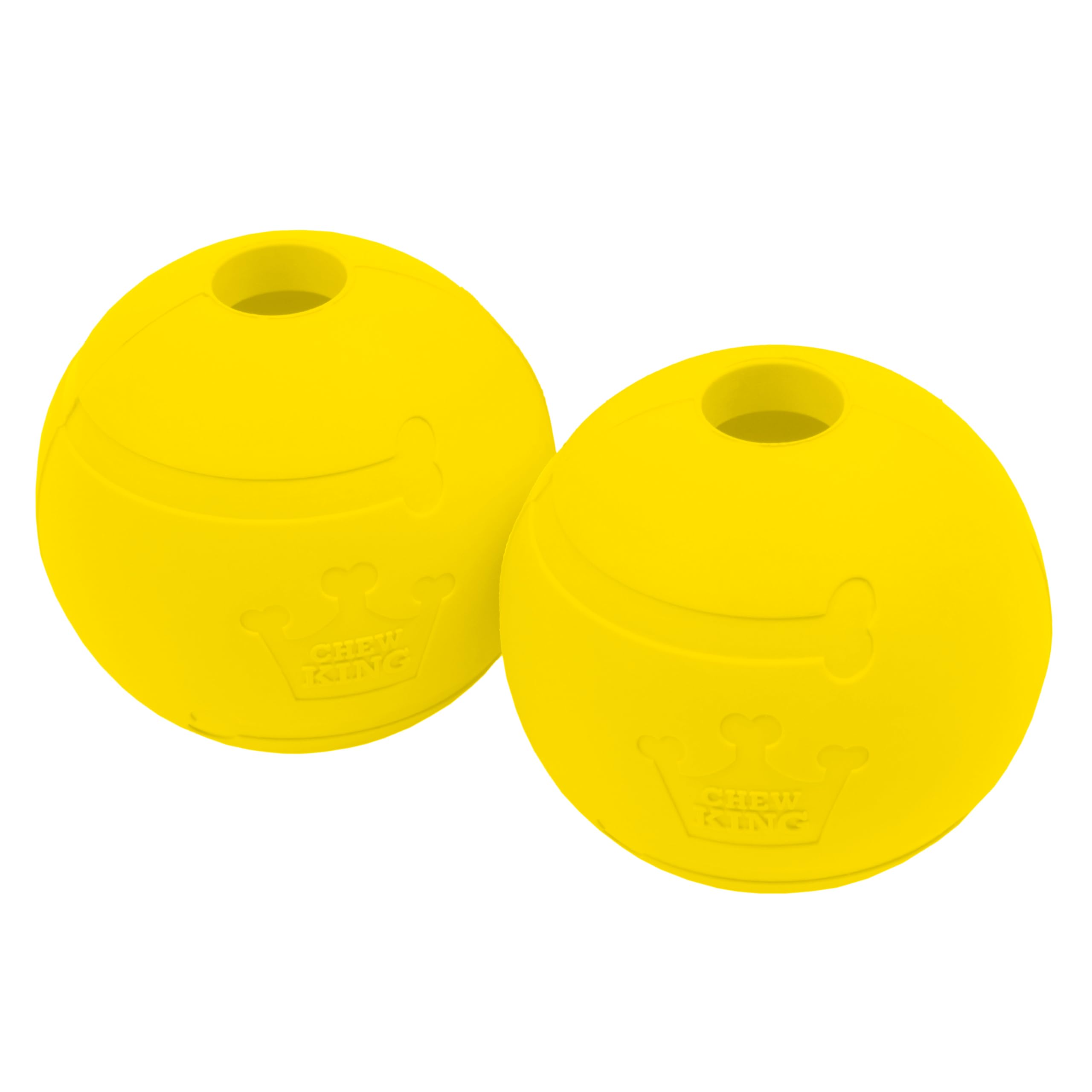Chew King Flavored Rubber Ball Collection, 3 Inch Chicken Flavor Rubber Balls 2-Pk