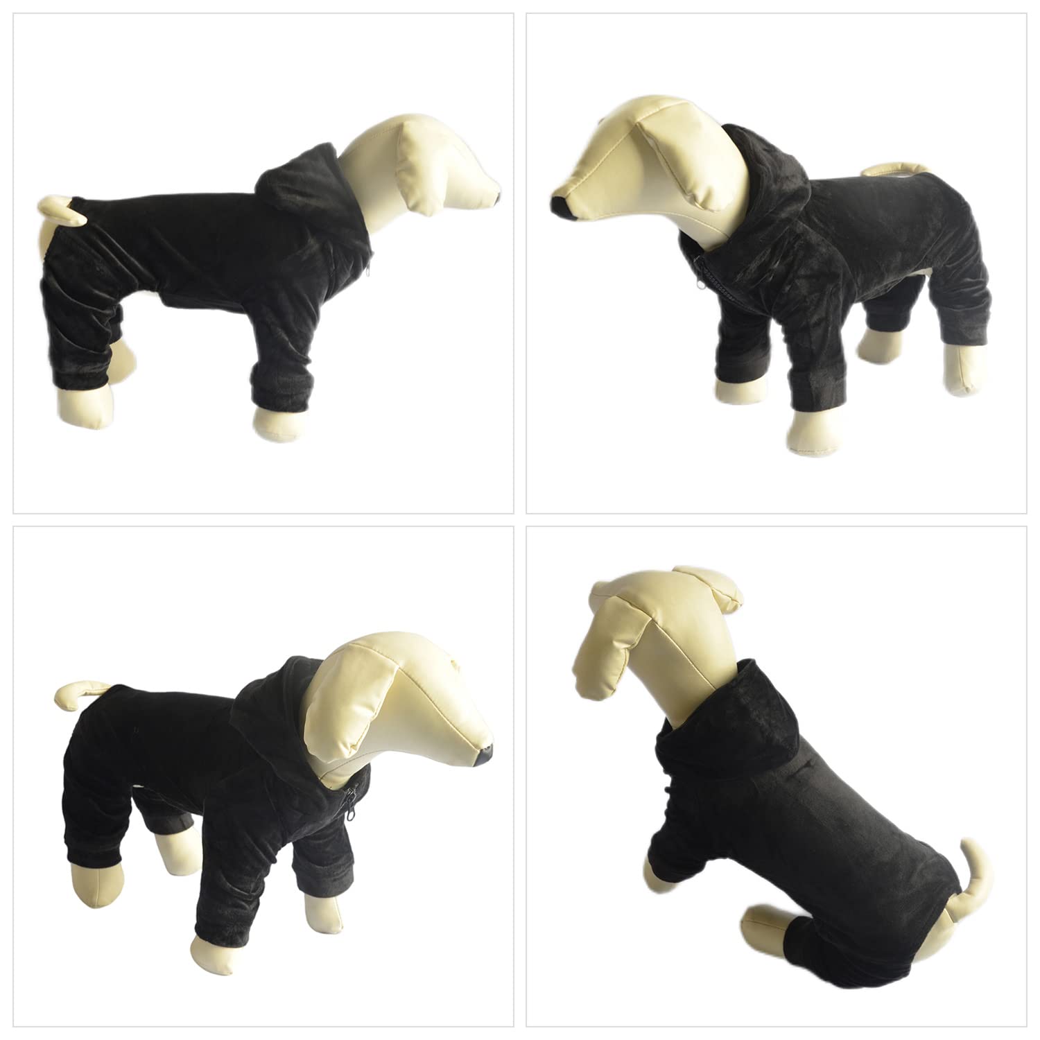 Dog Pajamas Pet Jumpsuits Pjs For All Seasons, Velvet Dog Hoodies 4 Legs Four Feet Dog Onesies Stylish Pjs Puppy Costume Cotton