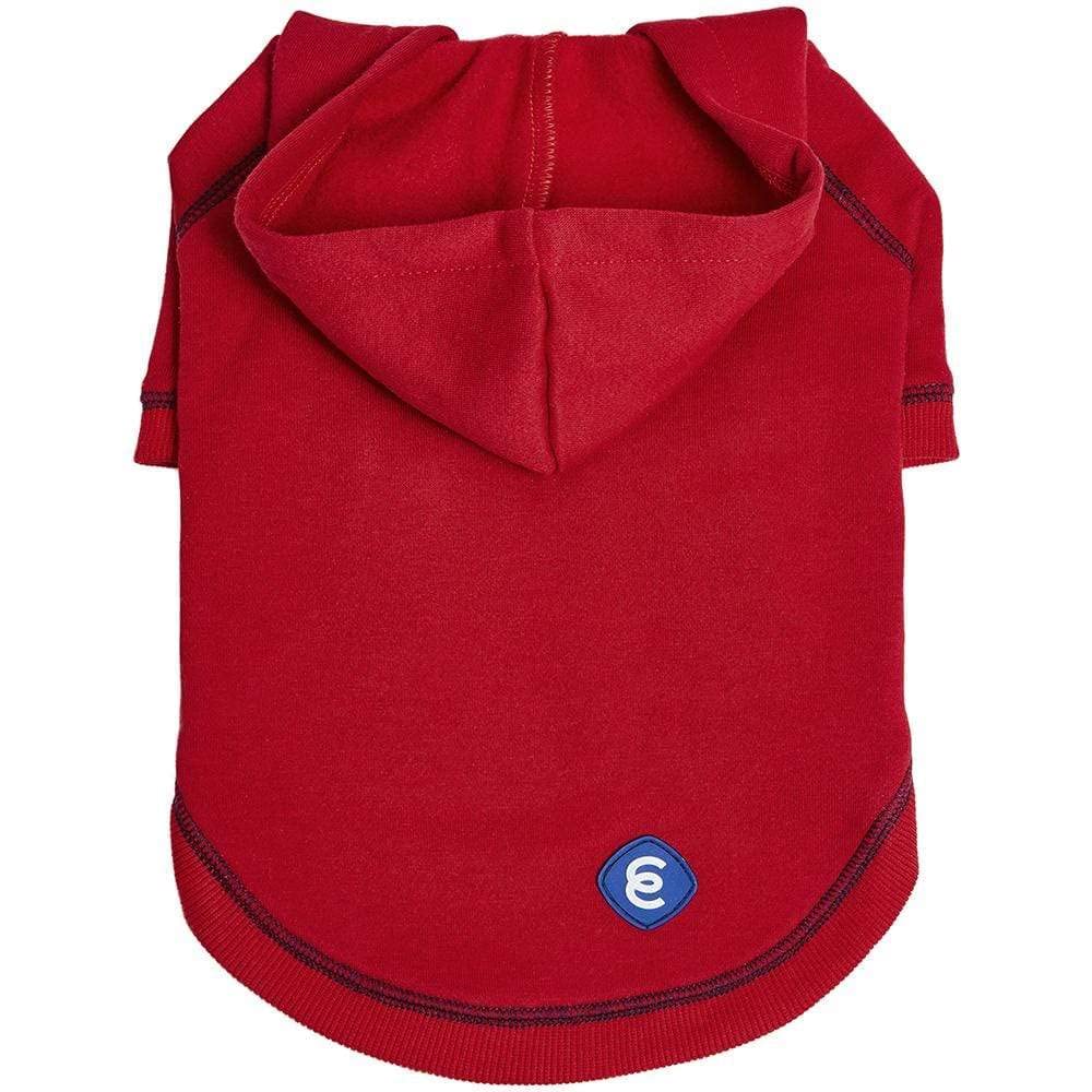 Blueberry Pet Essentials Soft & Comfy Red Dog Hoodie Sweatshirt, Award-Winning Dog Clothes For Medium Sized Dogs, Jersey For Small Dogs, 10' Back Length, Cozy Dog Hoodie With Hood & Fleece