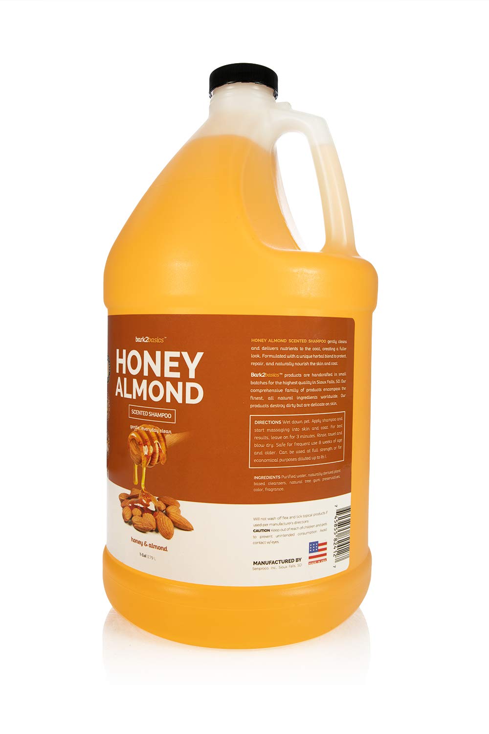 Bark 2 Basics Honey & Almond Dog Shampoo, 1 Gallon | Unique Herbal Blend, Finest Natural Ingredients, Handcrafted, Protects And Repairs The Skin And Coat