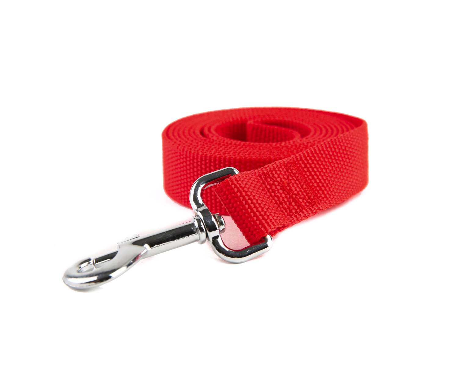 Strong Durable Nylon Dog Training Leash, Traction Rope, 4Ft /5 Foot /6 Feet Long, 5/8 Inch 3/4 Inch 1 Inch Wide, For Small And Medium Dogs (1'' X 7 Ft, Red)