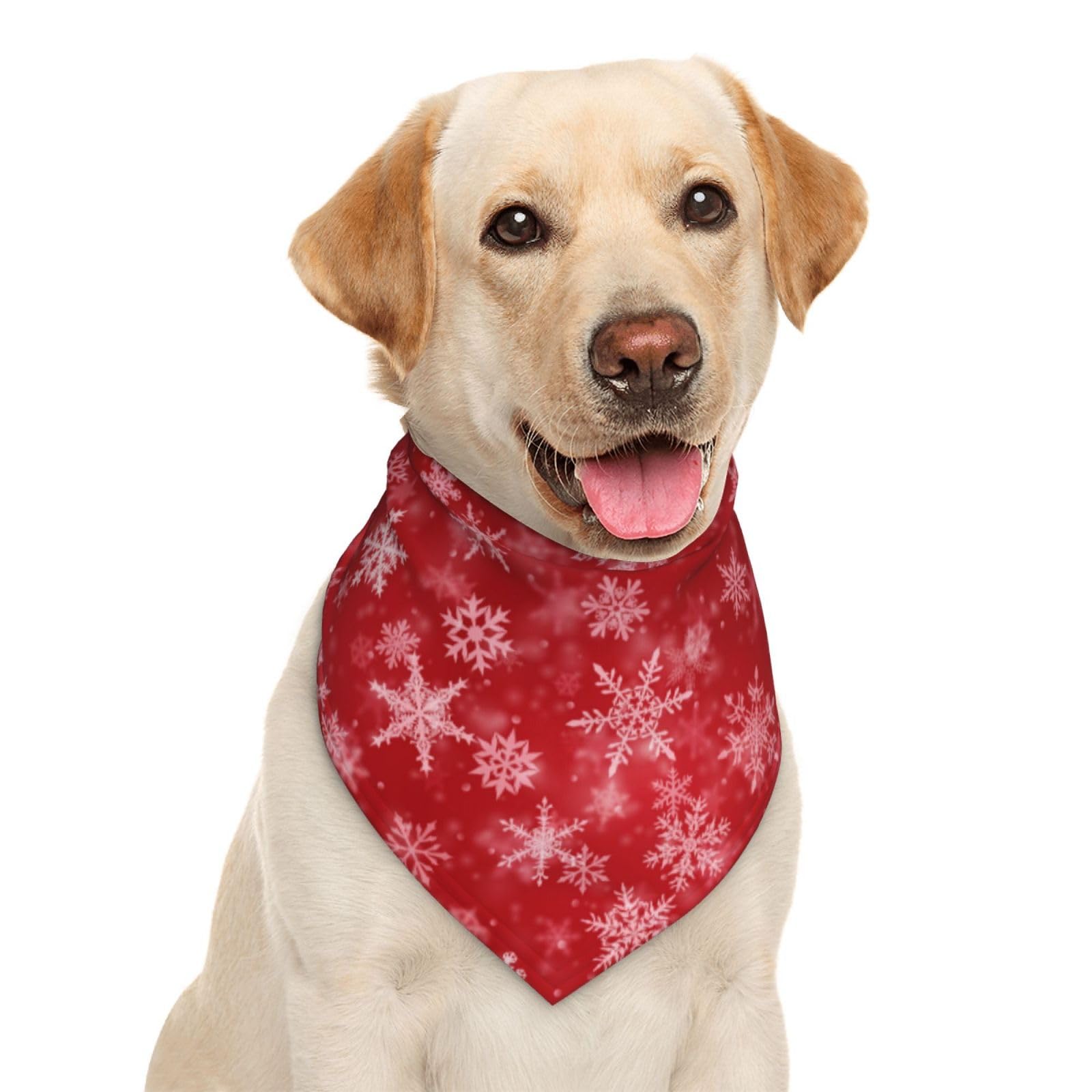 Christmas Snowflake Red Dog Bandana Scarf Triangle Bibs Pet Accessories Cat Kerchief