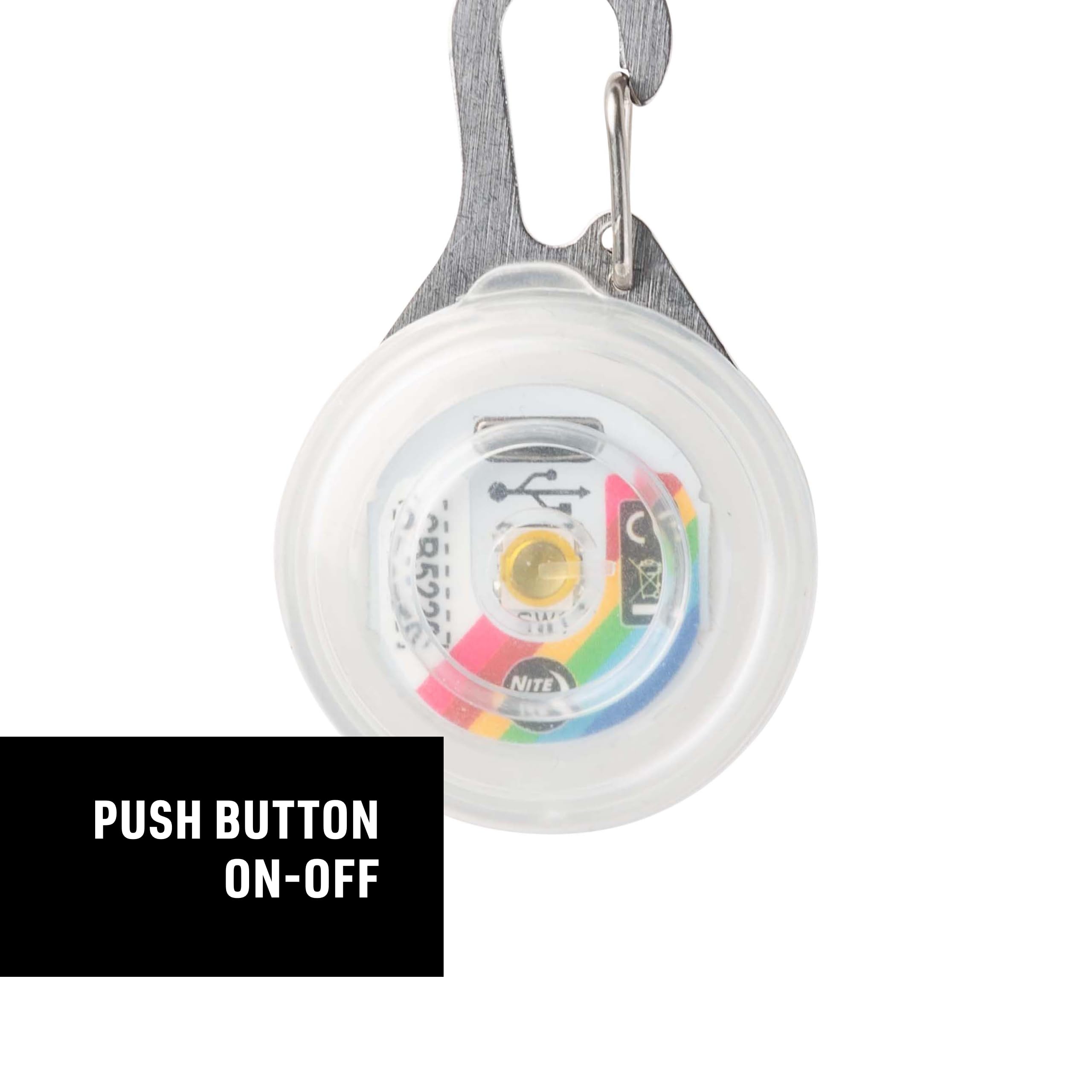 Nite Ize SpotLit - LED Dog Collar Light Clip for Safety - Dog Collar Light with Stainless Steel Carabiner Clip - USB Rechargeabl