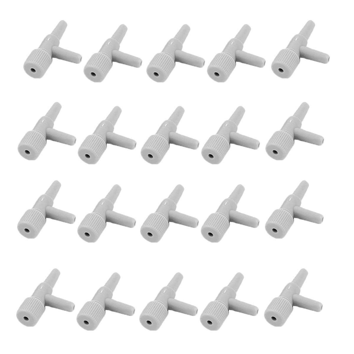 Aquaneat Aquarium Control Valve,2 Way Air Valve,Plastic Air Regulator, For Fish Tank Air Pump, Grey,20Pcs