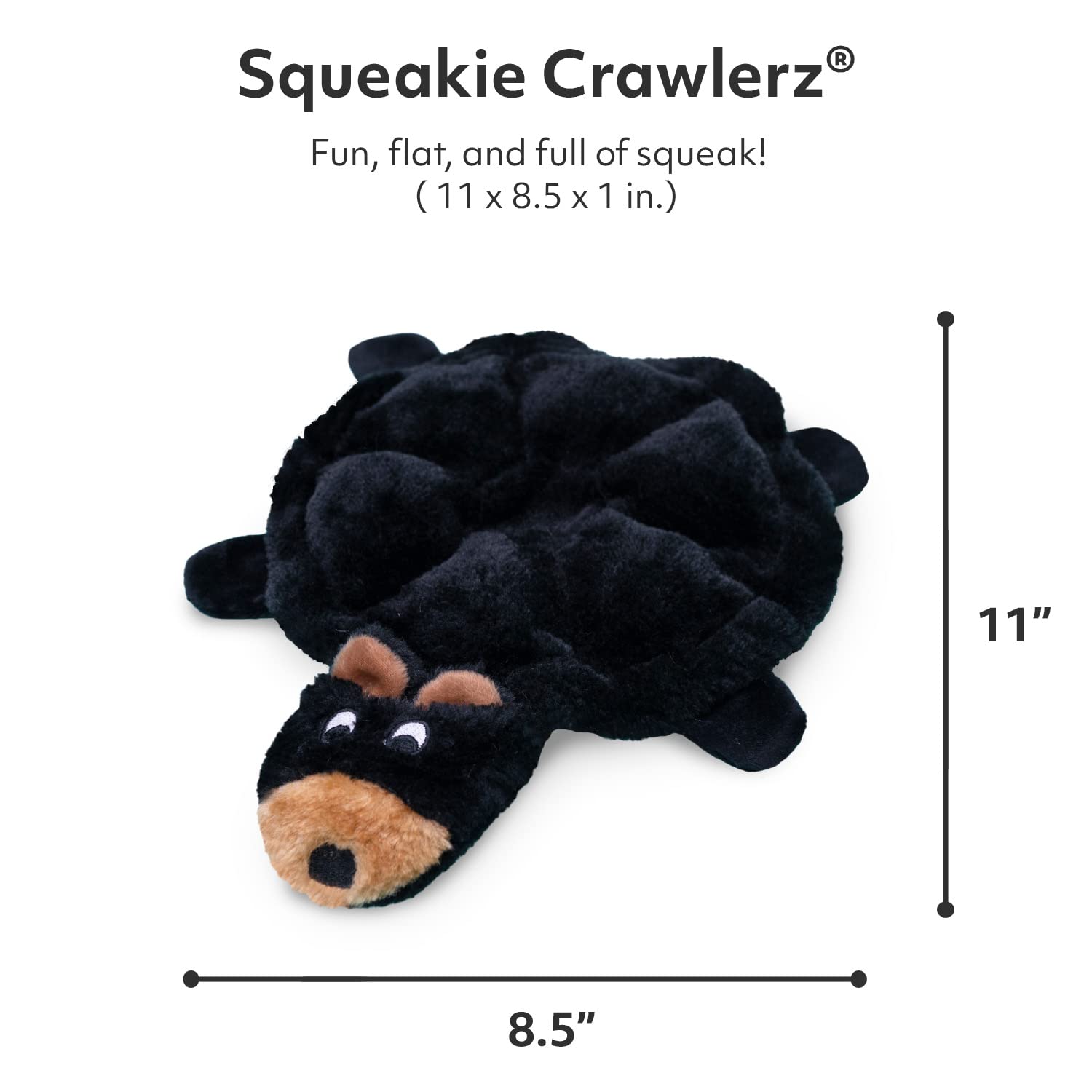 Zippypaws Squeakie Crawler Interactive Pet Toys - Durable Dog Toys, Crinkle Dog Toys, Squeaker Dog Toy, Bubba The Bear