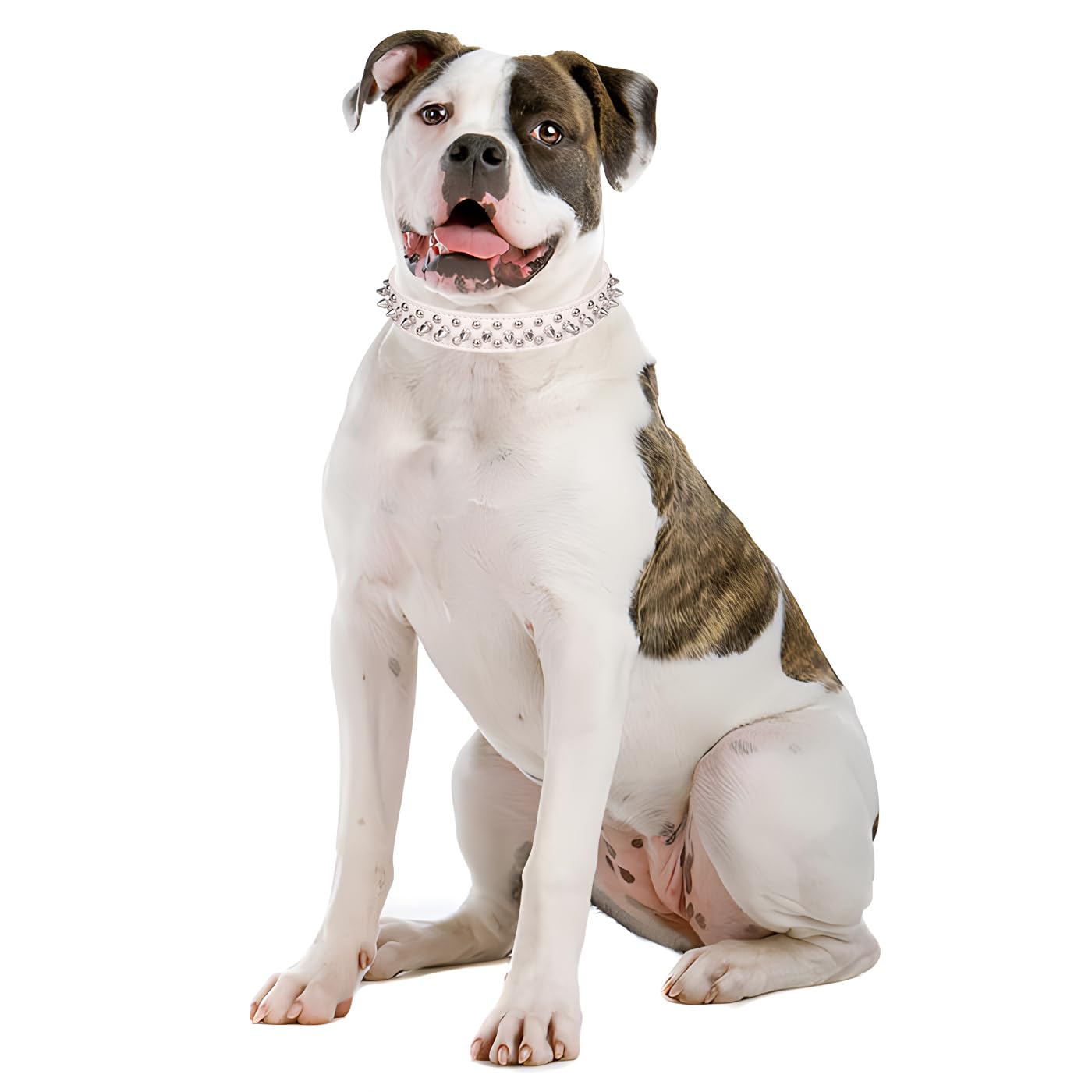 Spiked Dog Collar Soft Pu Leather Mushrooms Rivet Spike Studded Puppy Adjustable Cat Collars White S