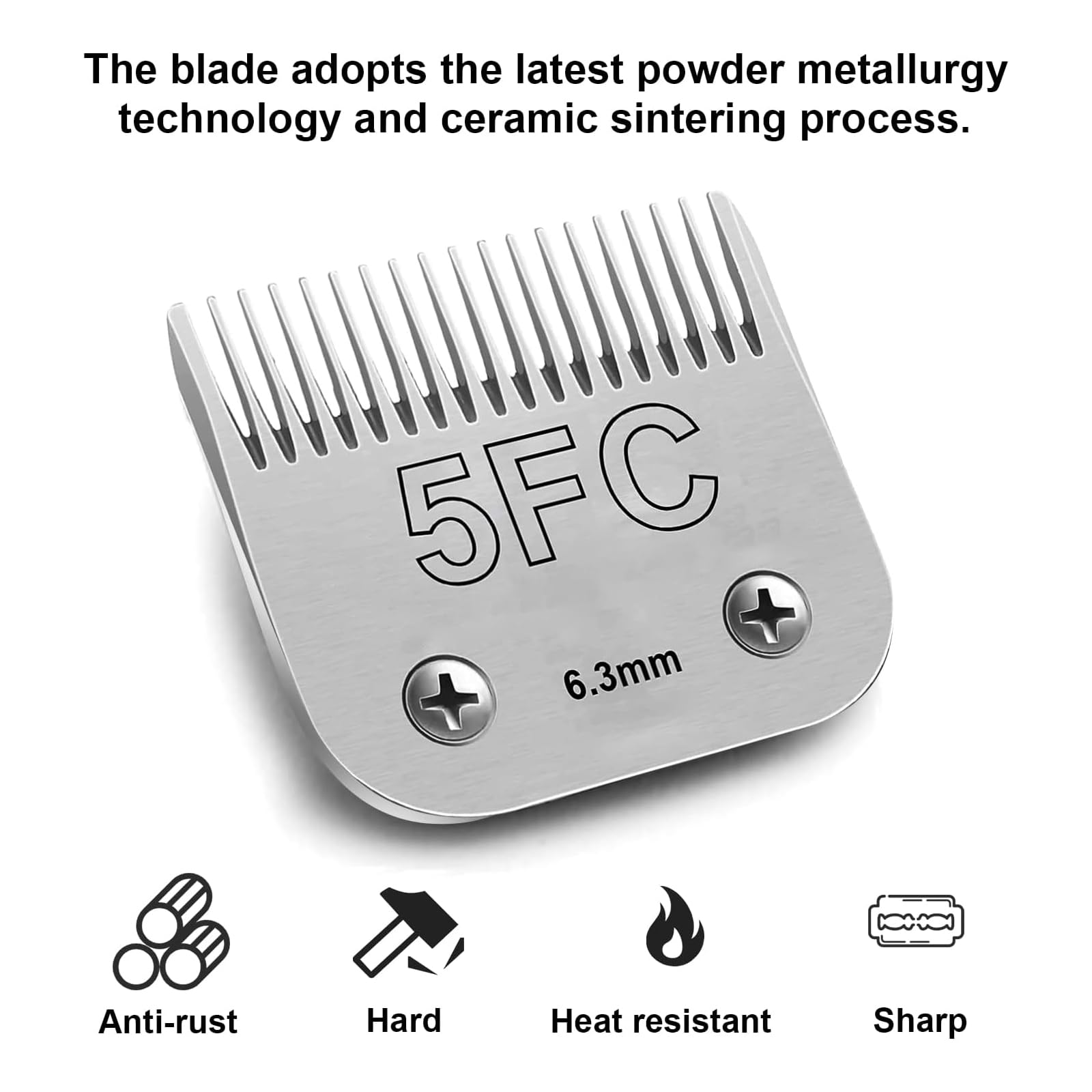 4Pcs Dog Grooming Blades Compatible With Andis Dog Clippers,Detachable Ceramic Blade & Stainless Steel Blade (3Fc+4Fc+5Fc+7Fc)