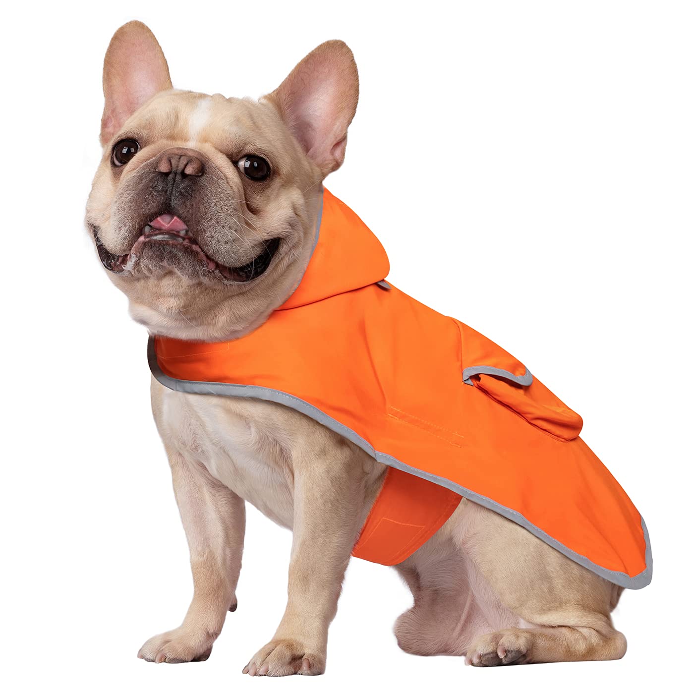 HDE Reversible Dog Raincoat Hooded Slicker Poncho Rain Coat Jacket for Small Medium Large Dogs Camo Orange - M