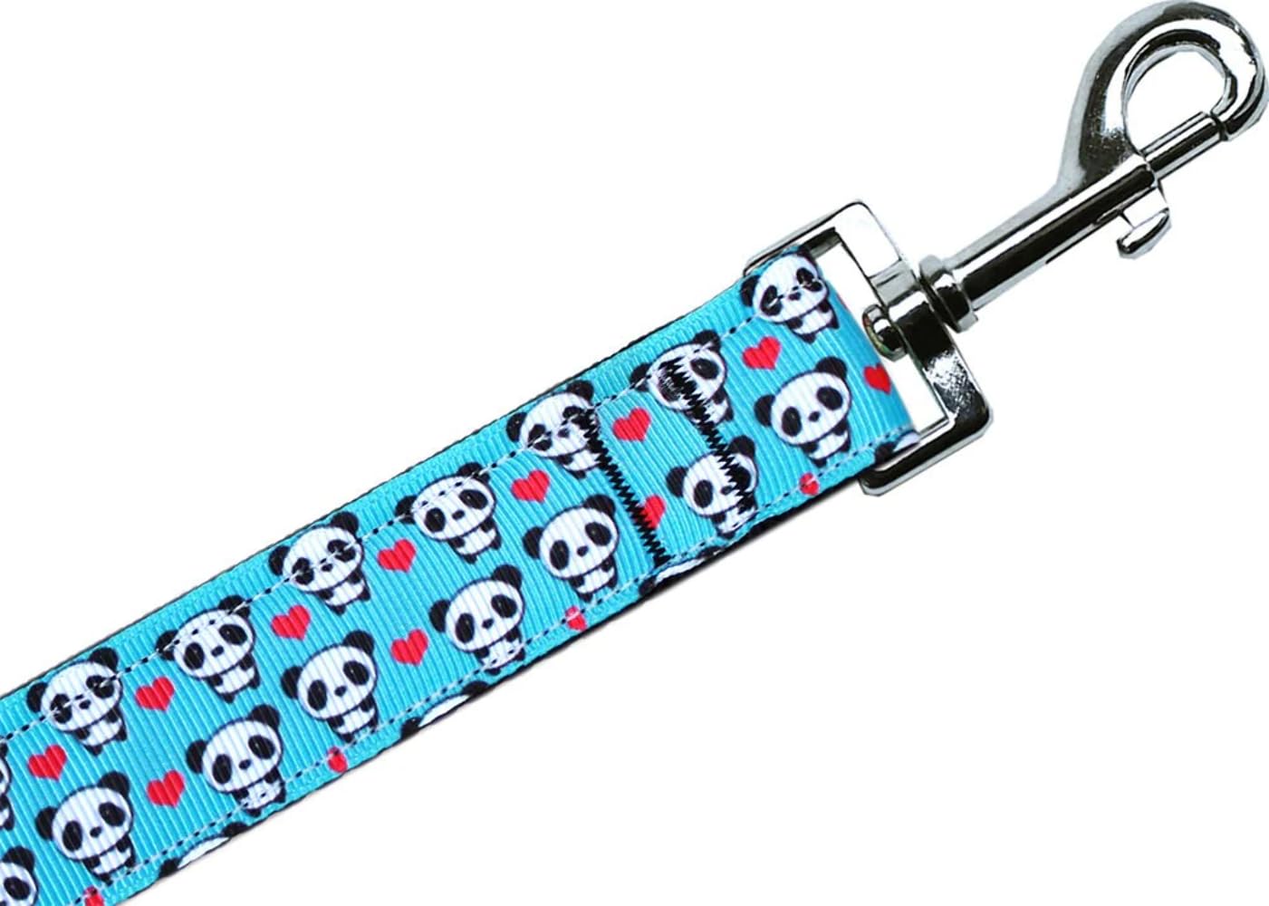 Pet Dog & Cat Nylon Collar or Leash, "Panda Love" 3/8" w x 6 ft. leash